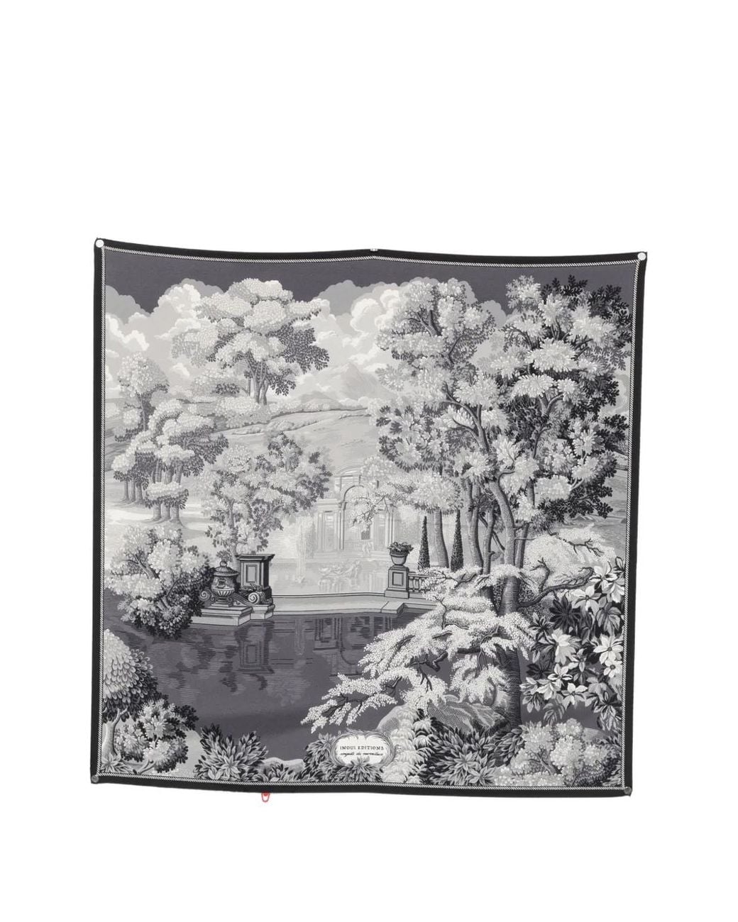 Inoui Edition Gray Landscape-Print Scarf