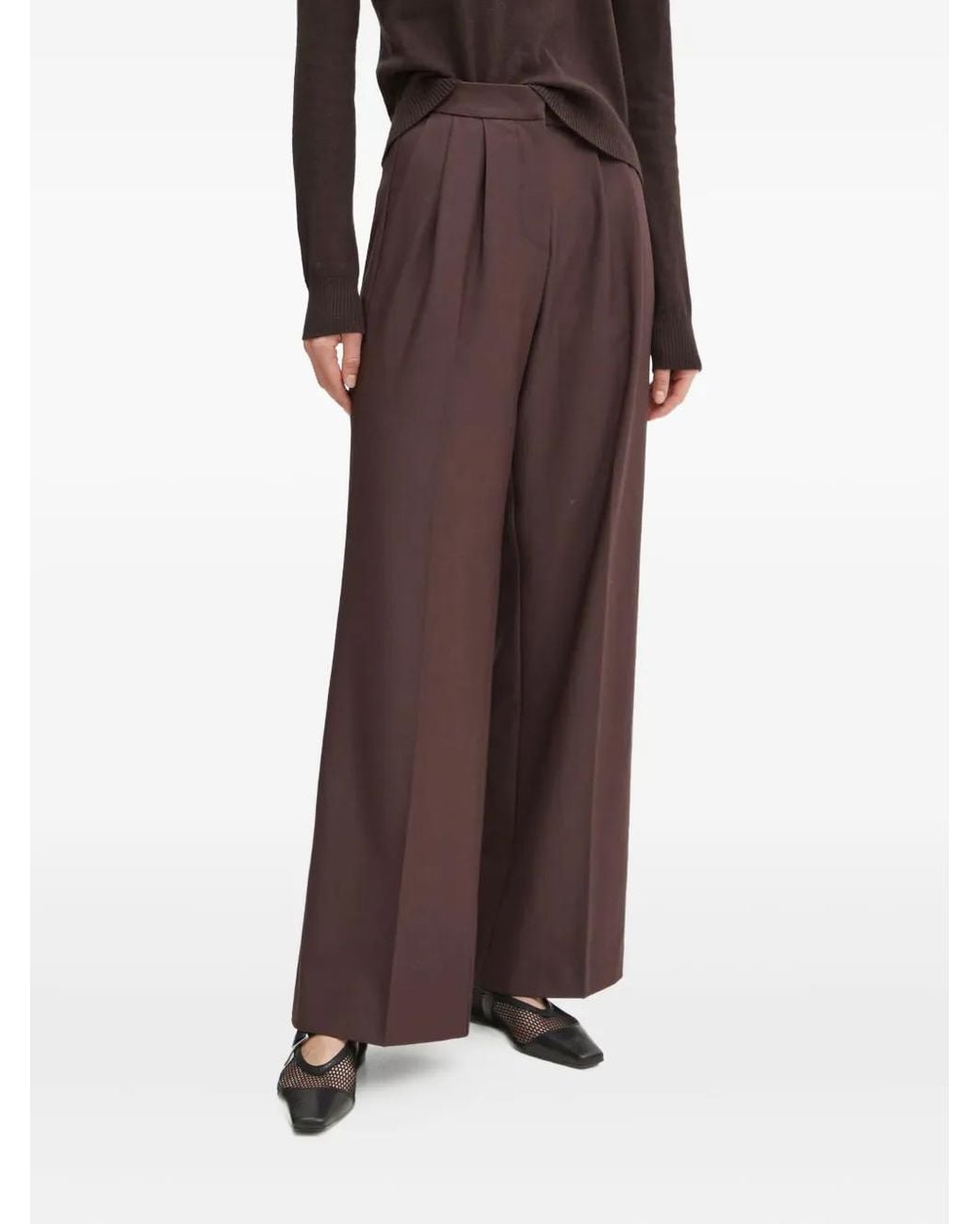 Day Birger et Mikkelsen Brown Pleated Tailored Trousers
