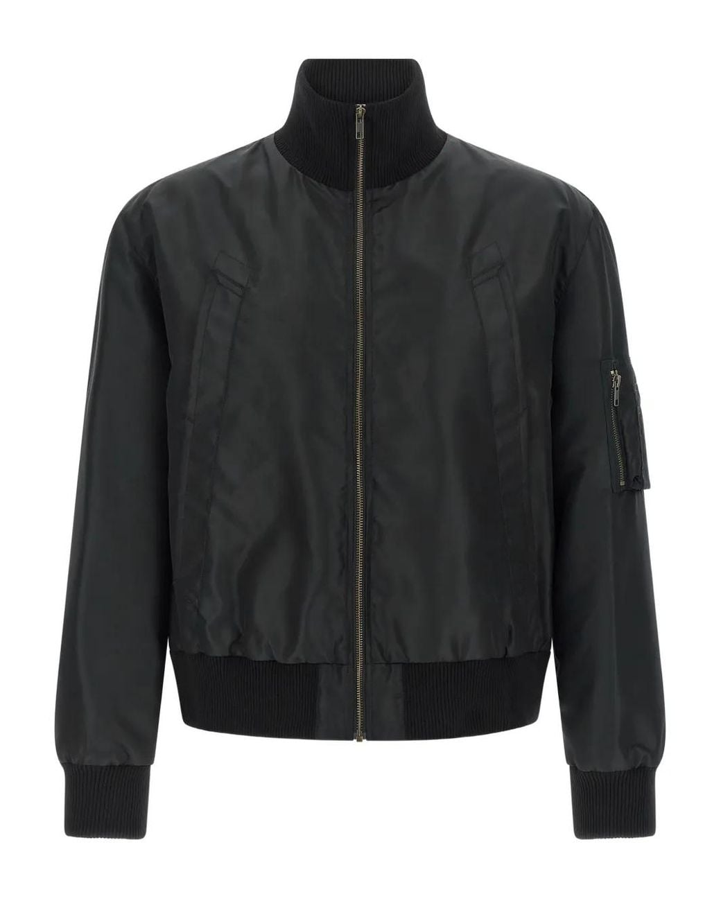 MM6 by Maison Margiela Black High-Neck Bomber Jacket for men