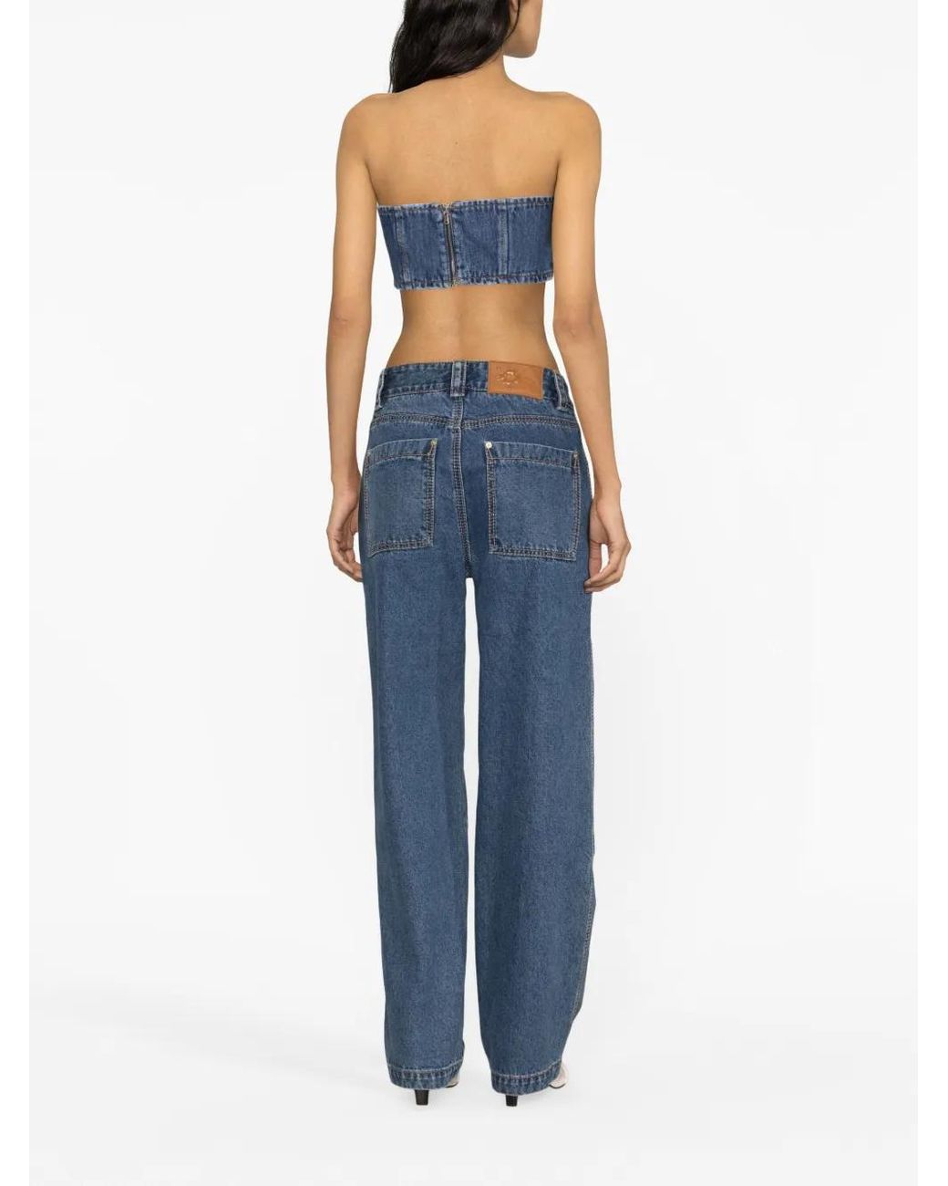 Monot Blue Denim Bandeau Top