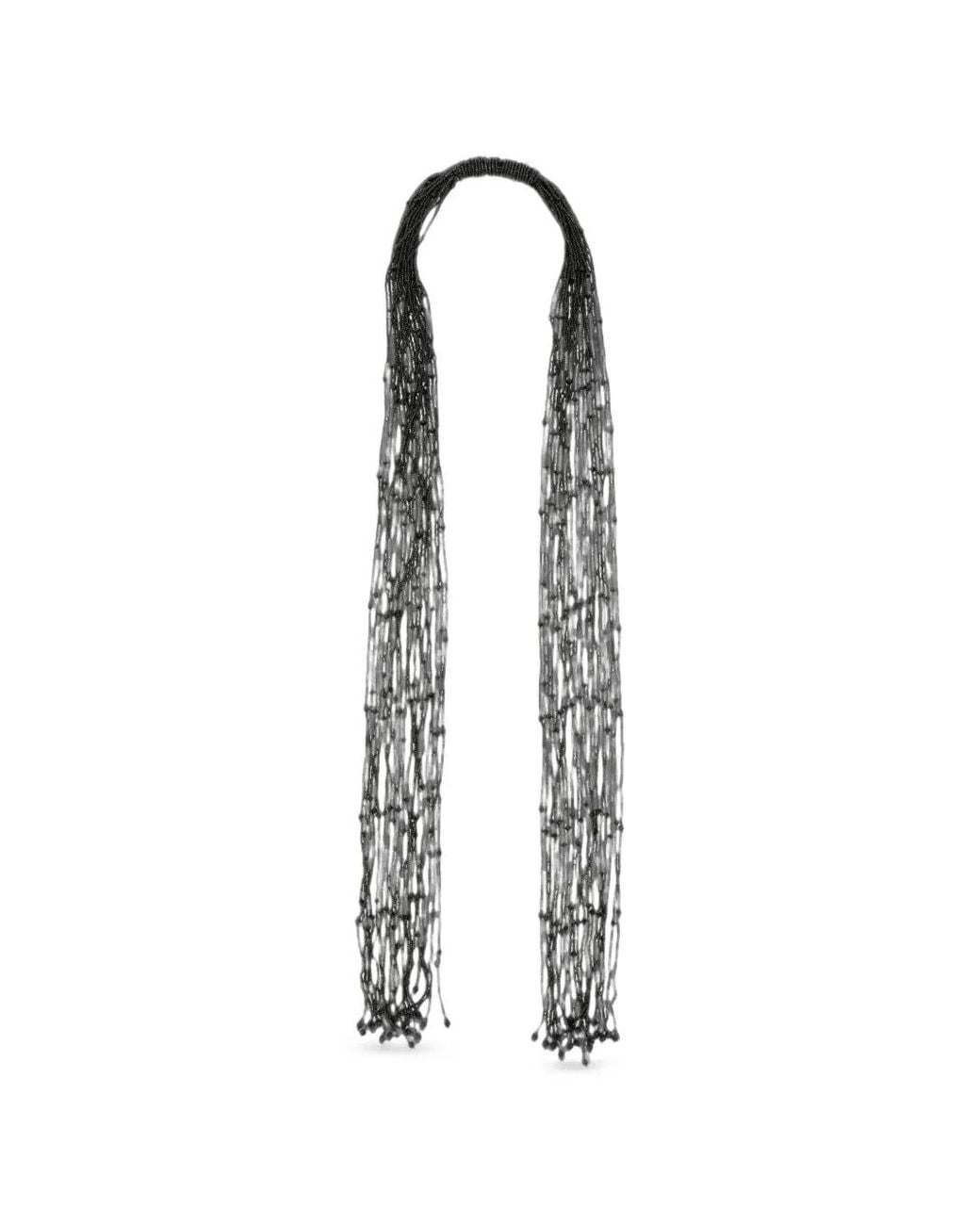 Emporio Armani White Beaded Multi-Strand Necklace