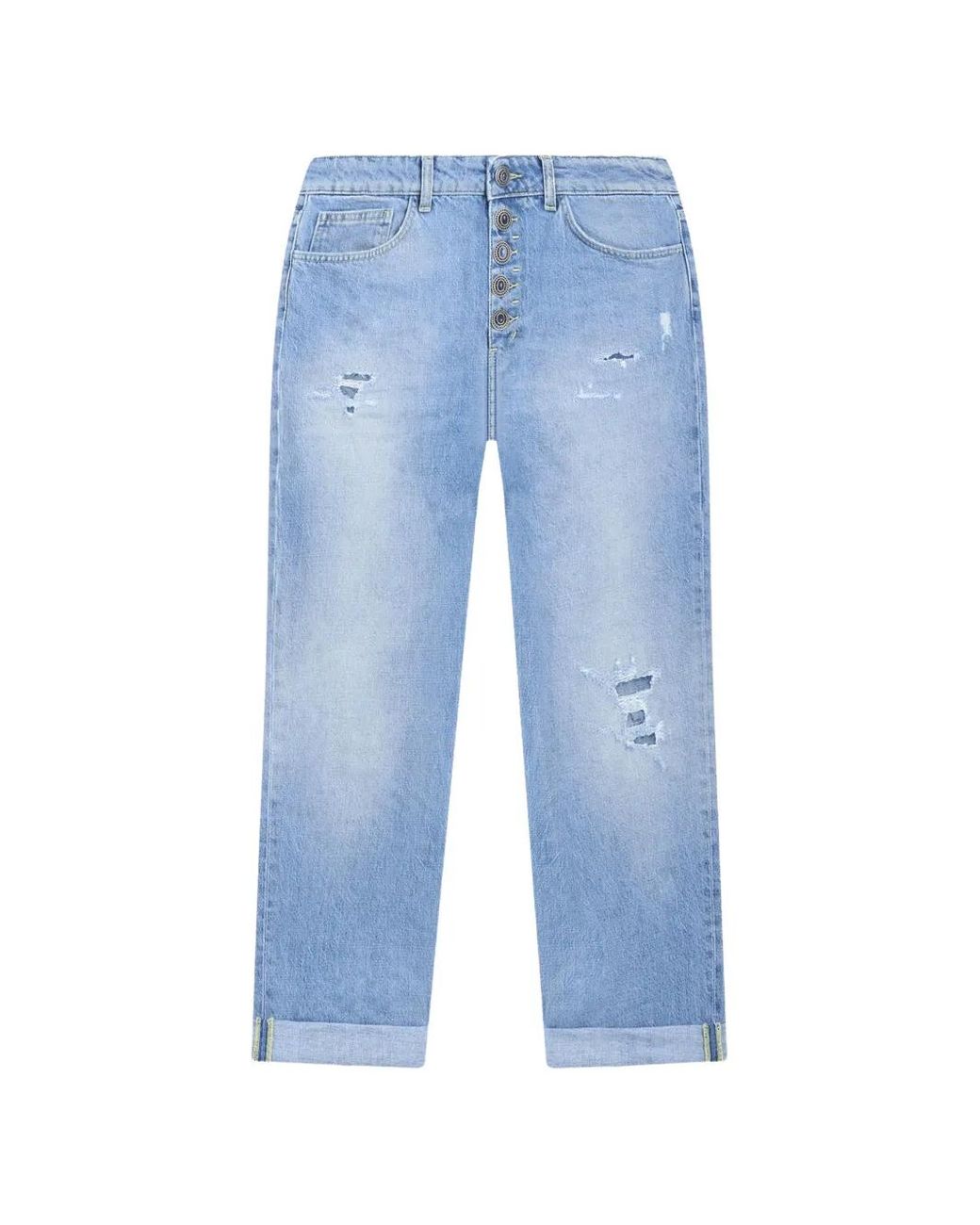 Dondup Blue Belt-Loop Buttoned Jeans