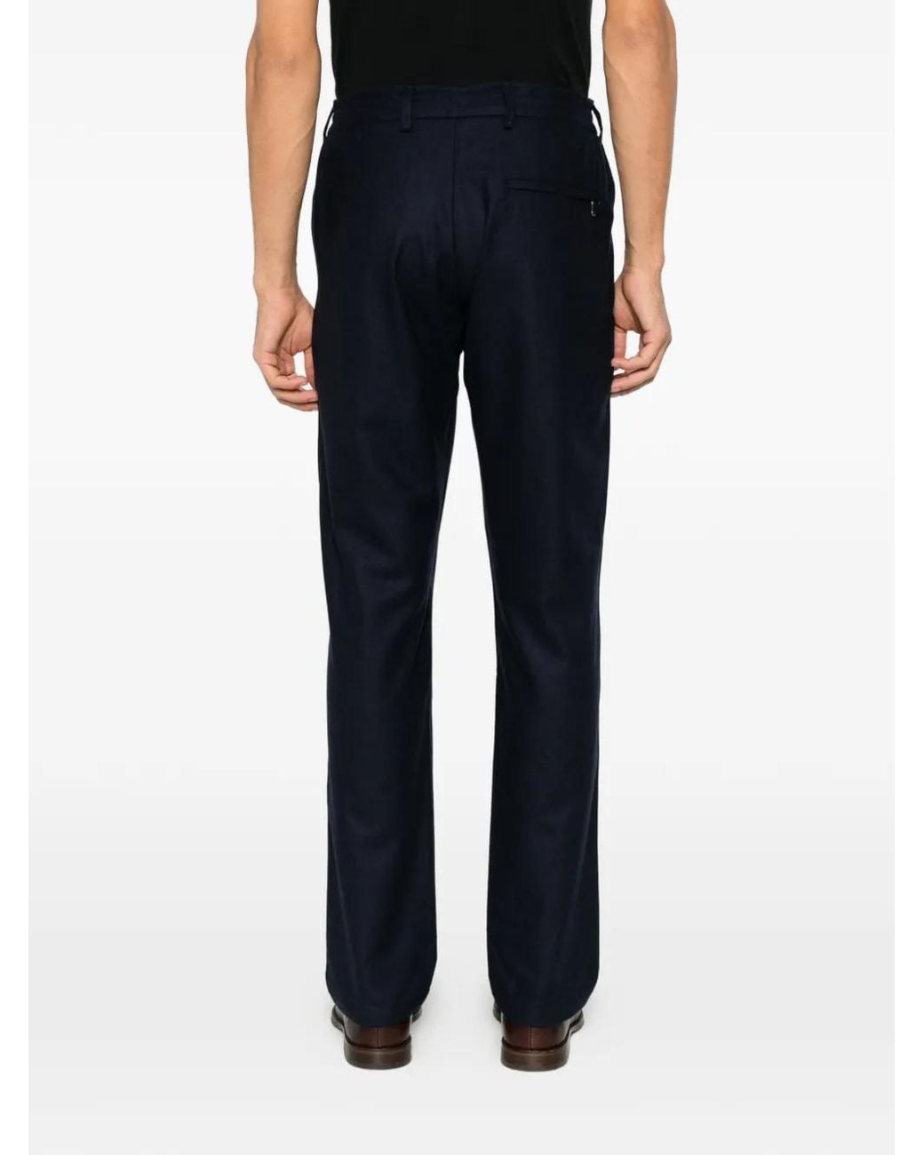 Alberto Gozzi Blue Drawstring-Waist Pleated Trousers for men