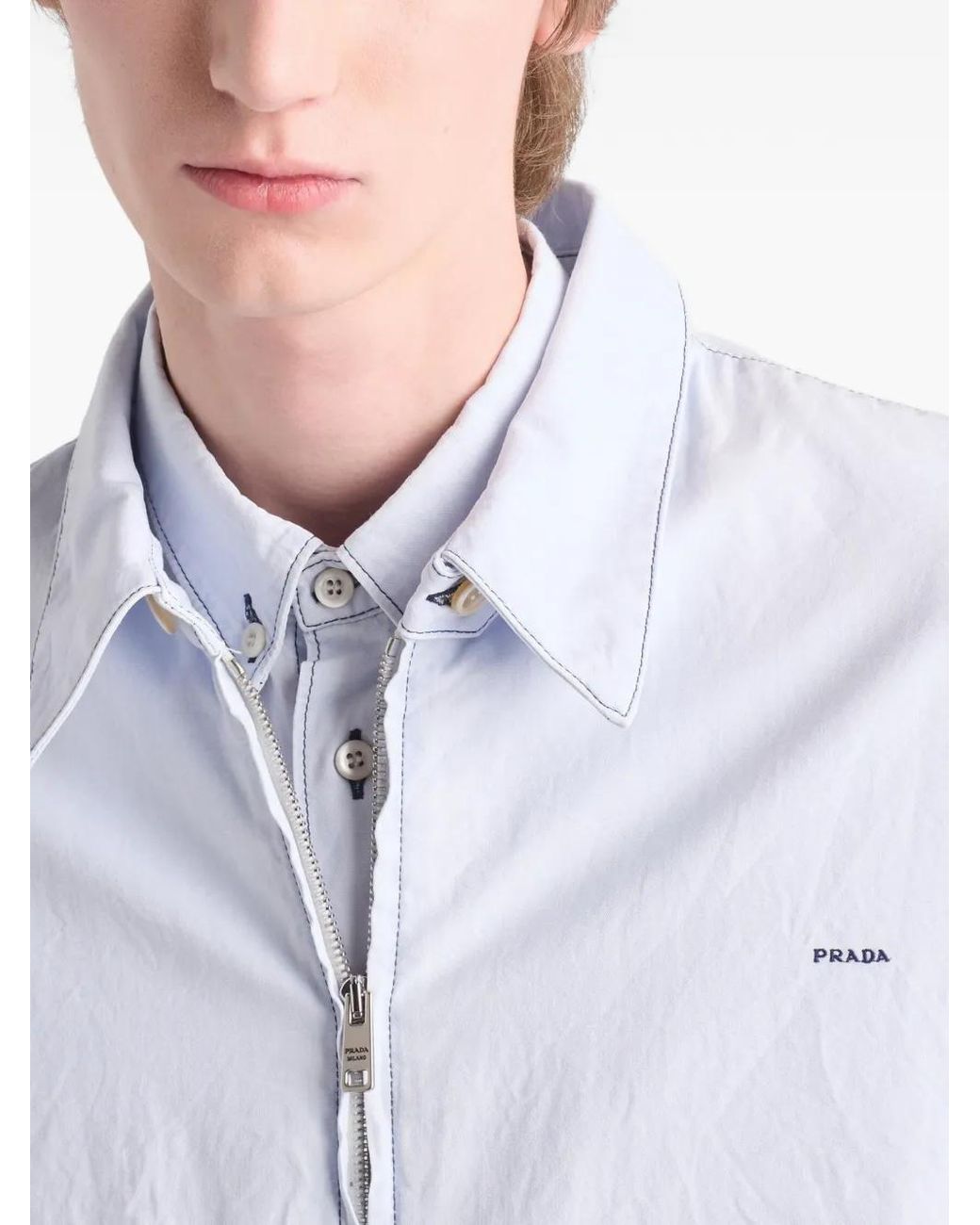 Prada White Chambray Shirt for men