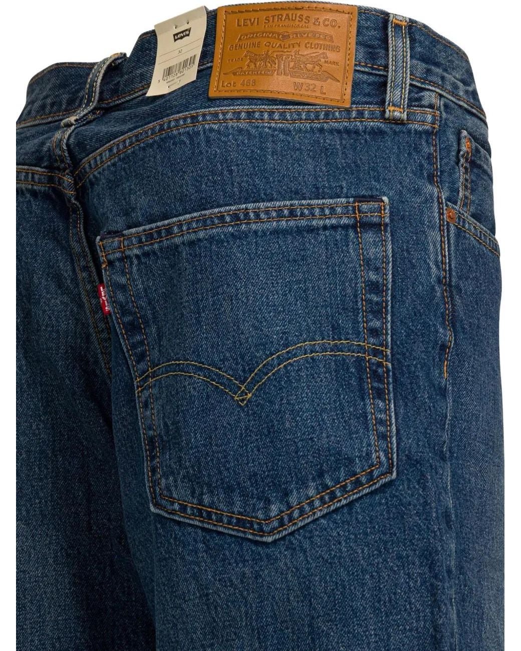 Levi's Blue 468 Stay Loose Denim Cotton Shorts for men