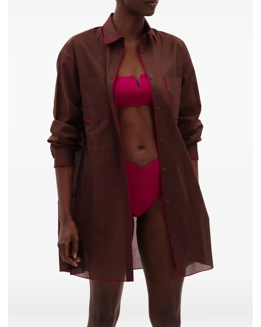 Eres Purple Phare Contrast-Trimmed Shirt