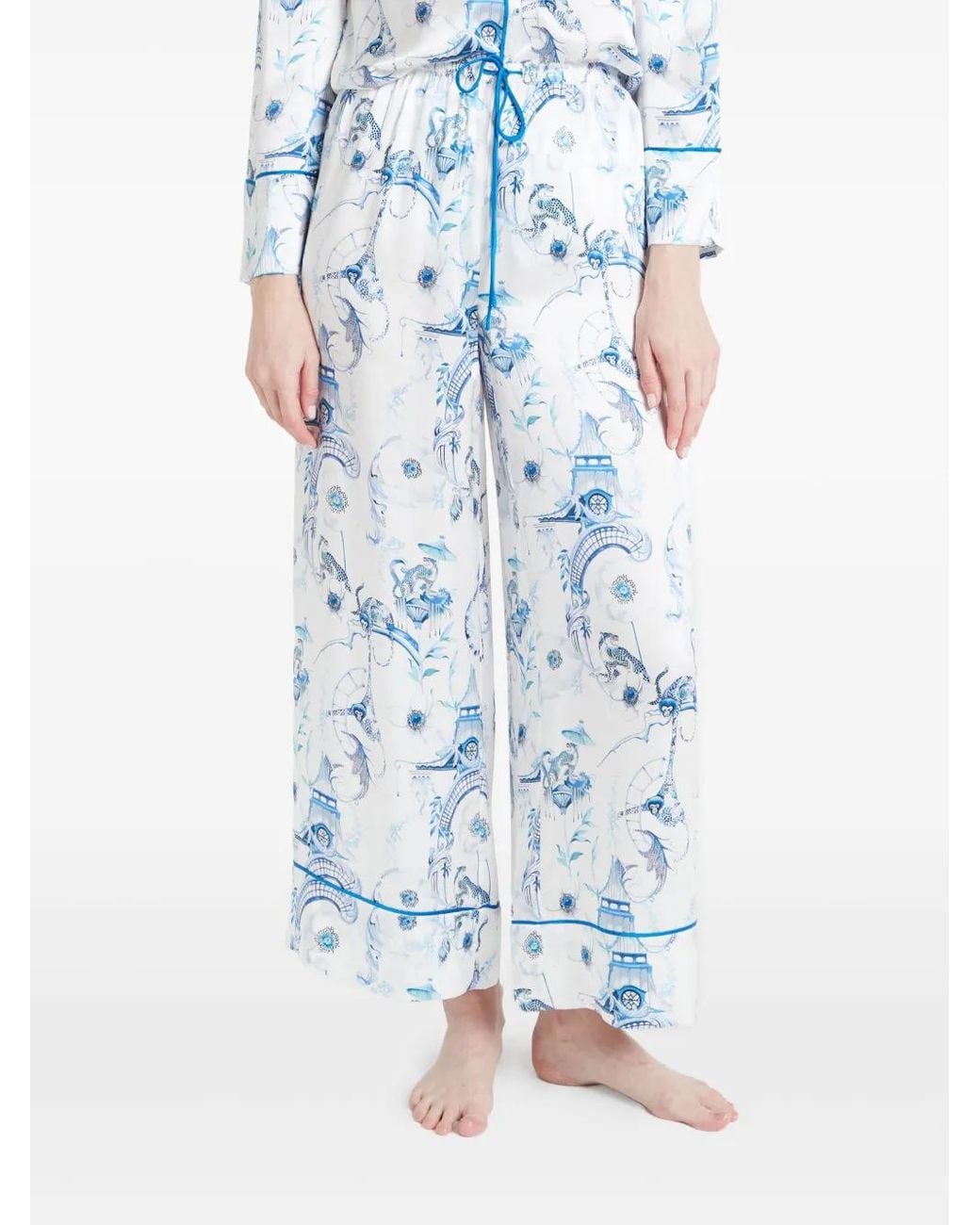 Temperley London Aphrodite Pajama Trousers in Blue | Lyst