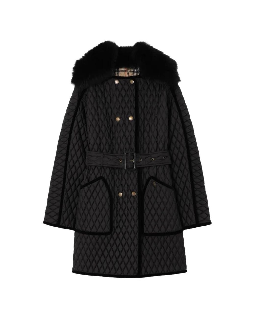 Burberry Black Long Quilted Nylon Floriston Jacket