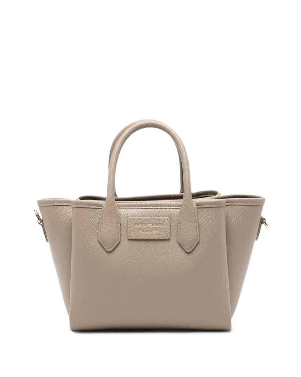 Emporio Armani Natural Logo-Plaque Tote Bag