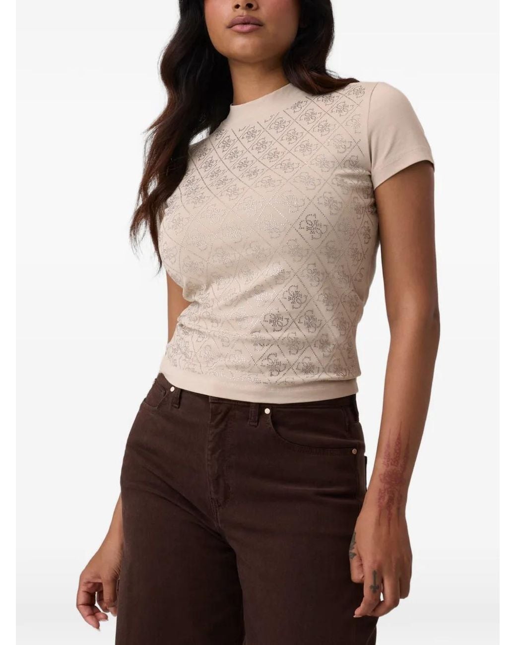 Guess Brown 4G Logo T-Shirt