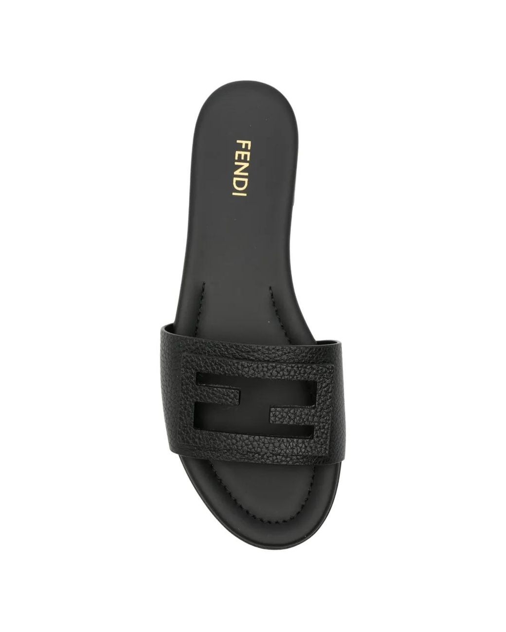 Fendi White Baguette Slides