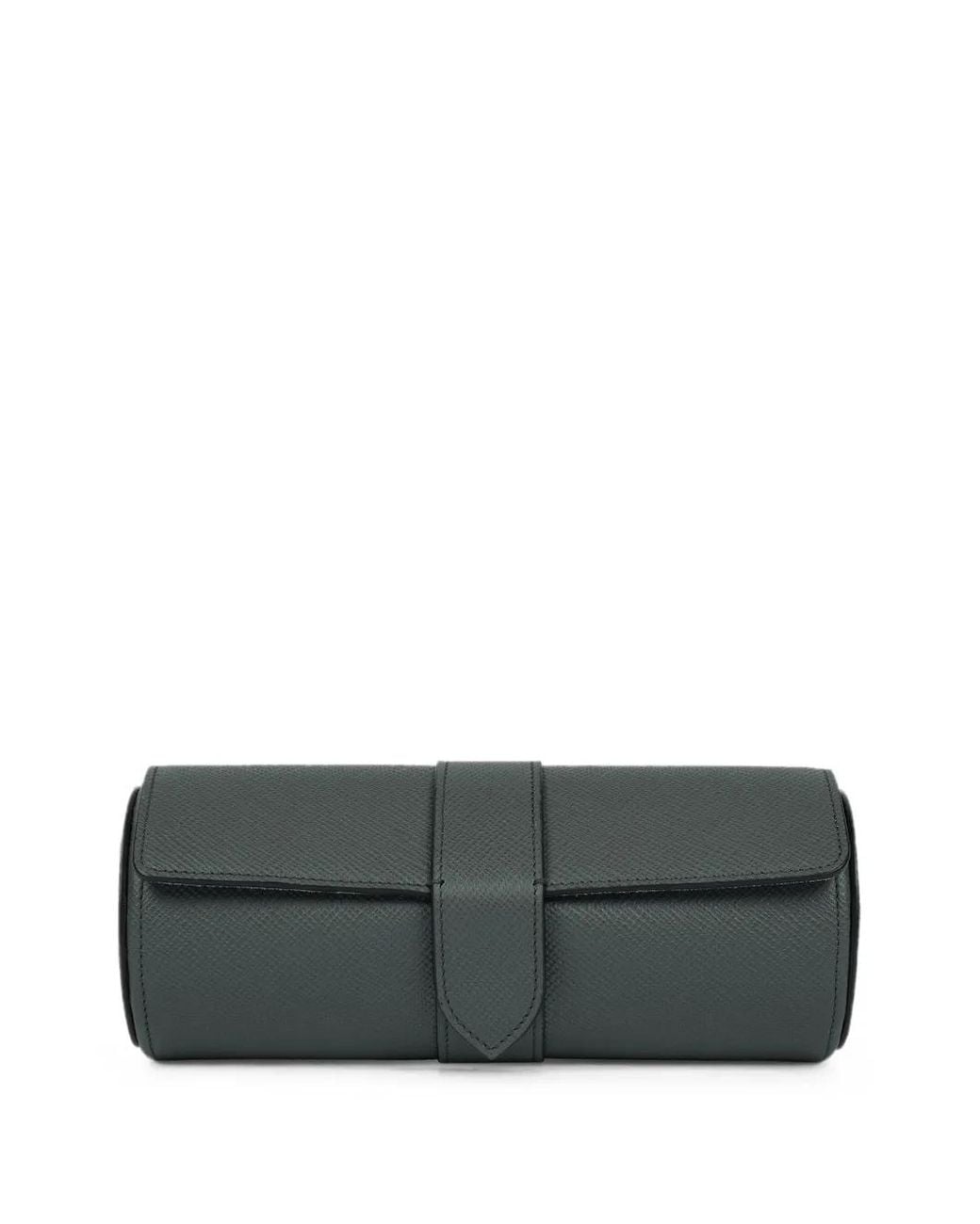 Smythson Gray Panama Watch Roll