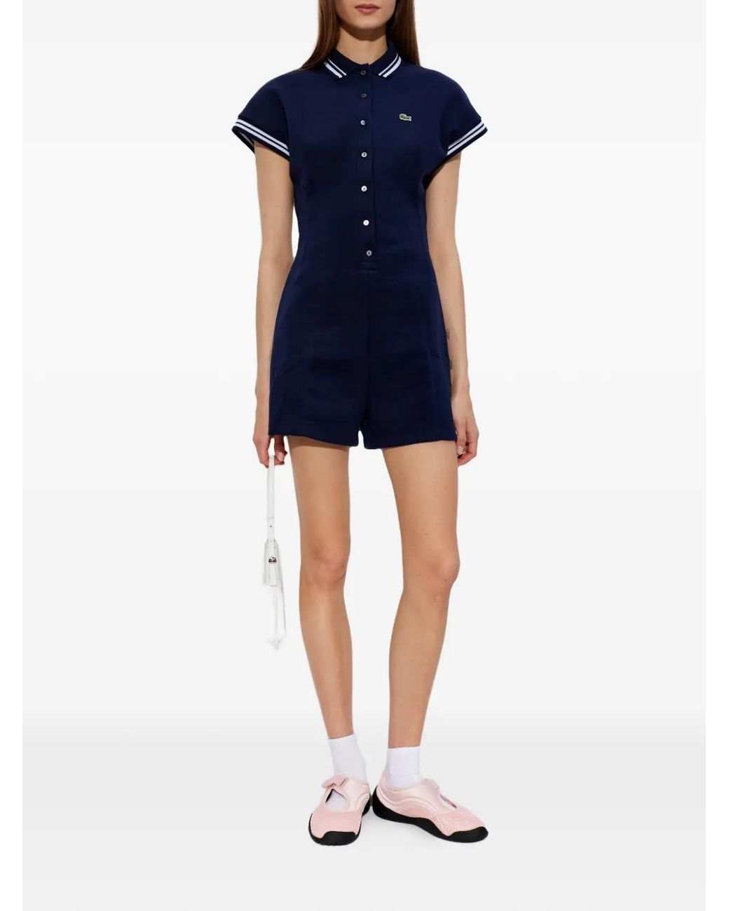 Lacoste Pink Low Mystere Mesh-Panel Touch-Strap Sneakers