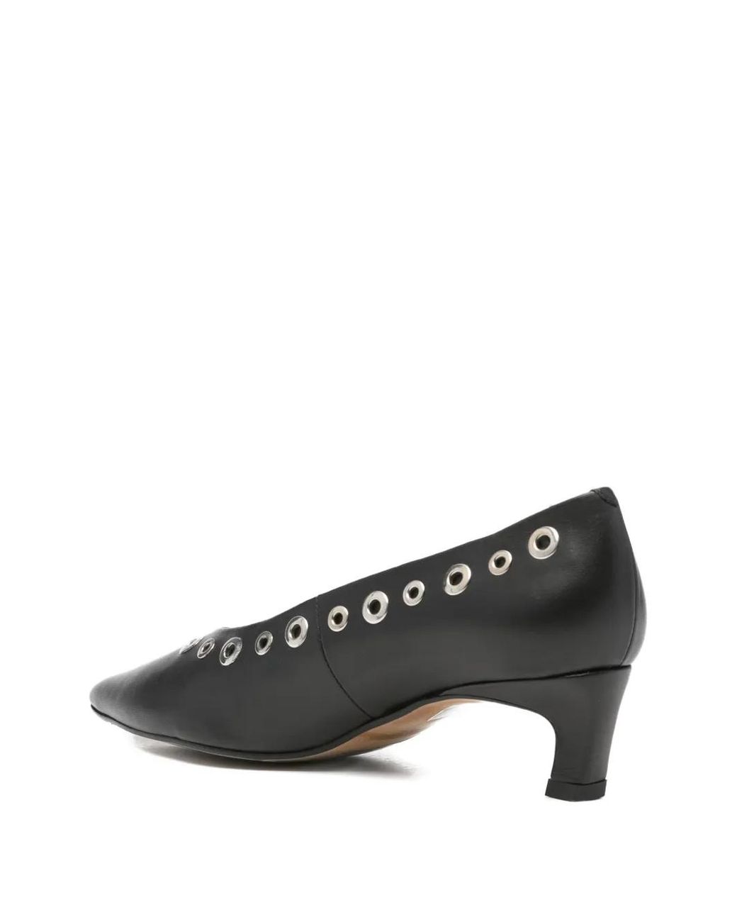 Angel Alarcon Gray Eyelet Pointed-Toe Pumps