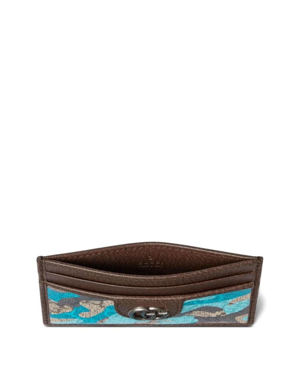 Tarjetero con motivo GG Gucci de hombre de color Blue