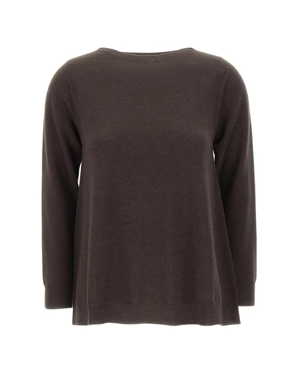 Kangra Brown Crew-Neck Long-Sleeves Sweater