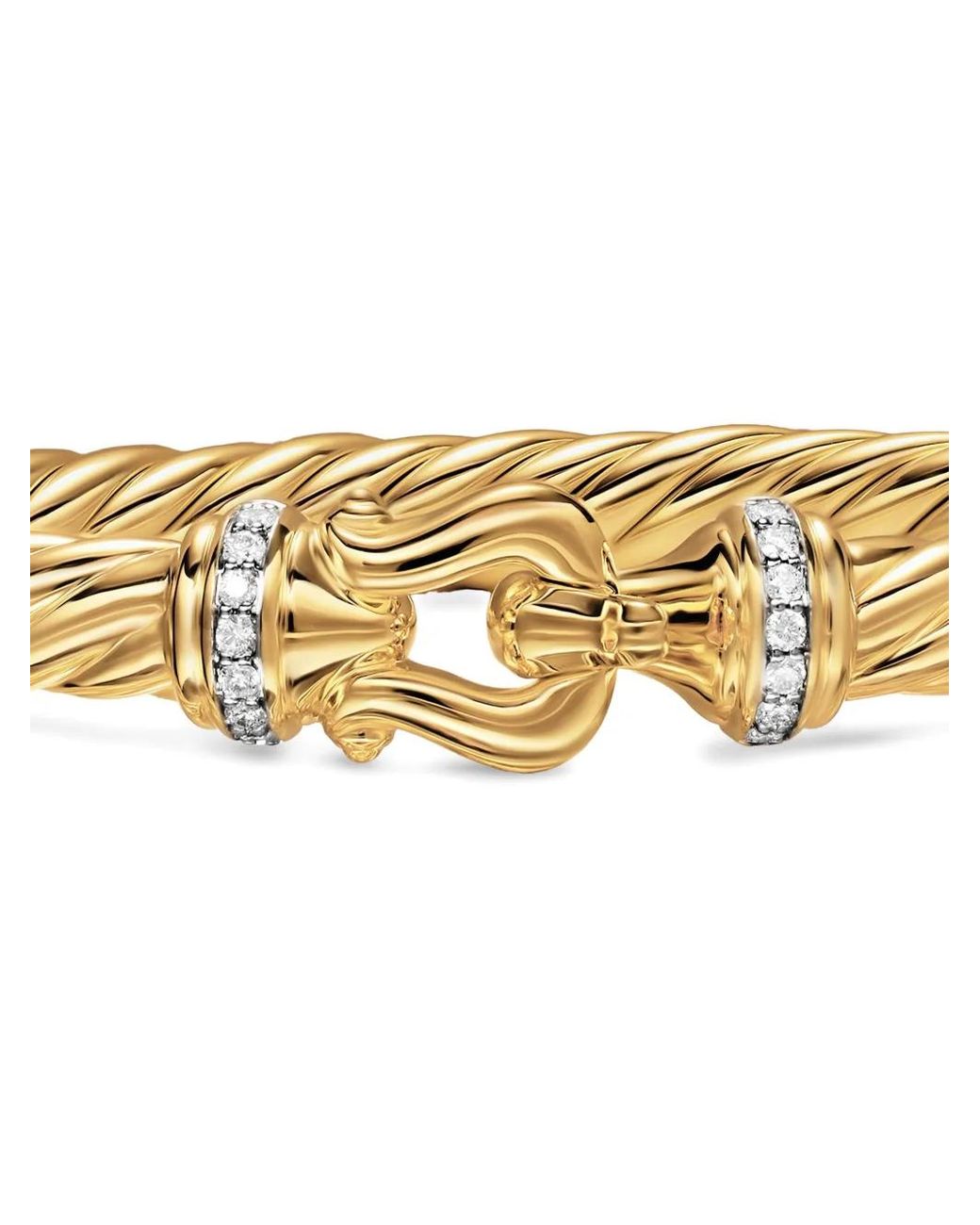 David Yurman White 18K Cablespira Buckle Diamond Bracelet