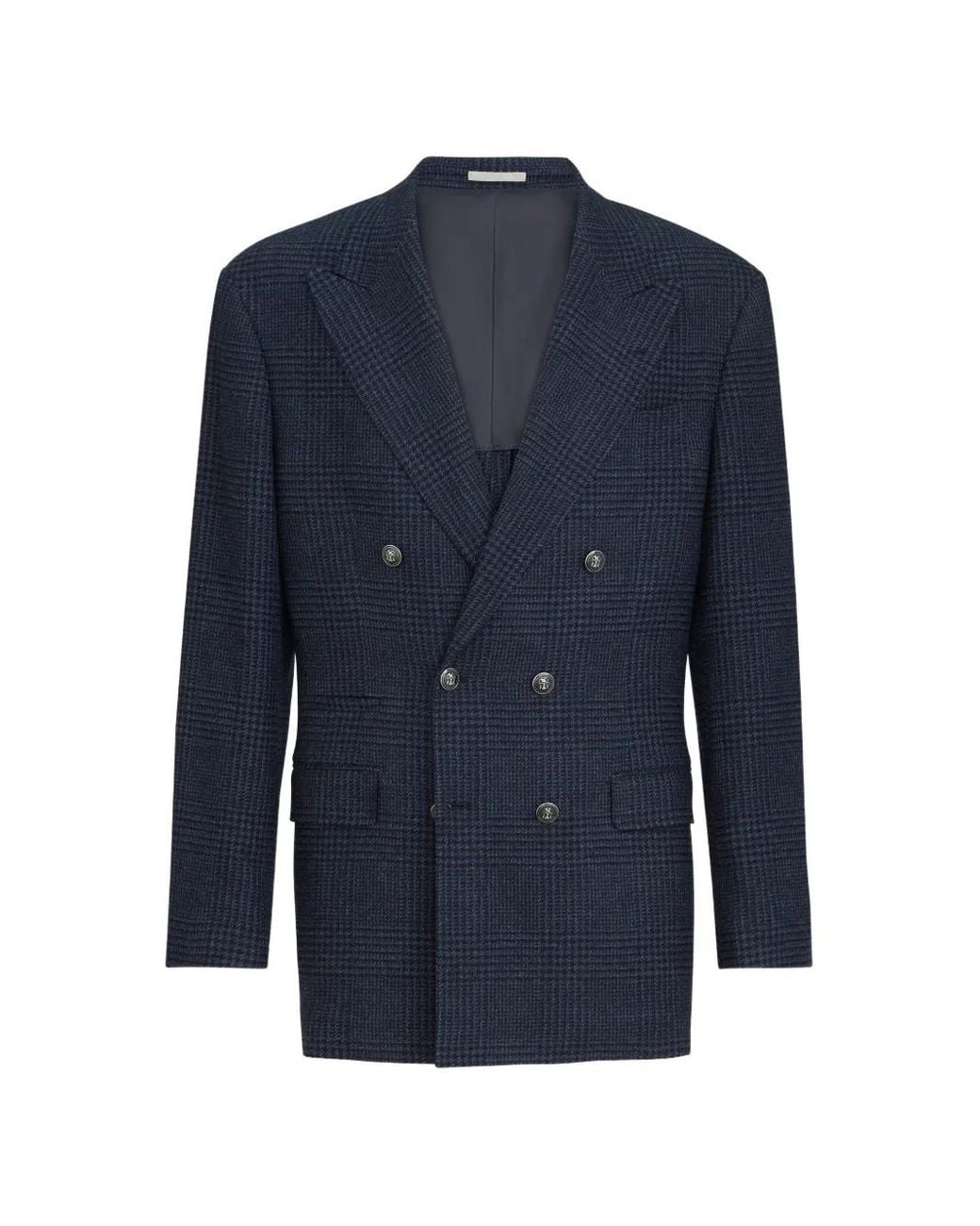 Brunello Cucinelli Blue Blazer À Boutonnière Croisée for men