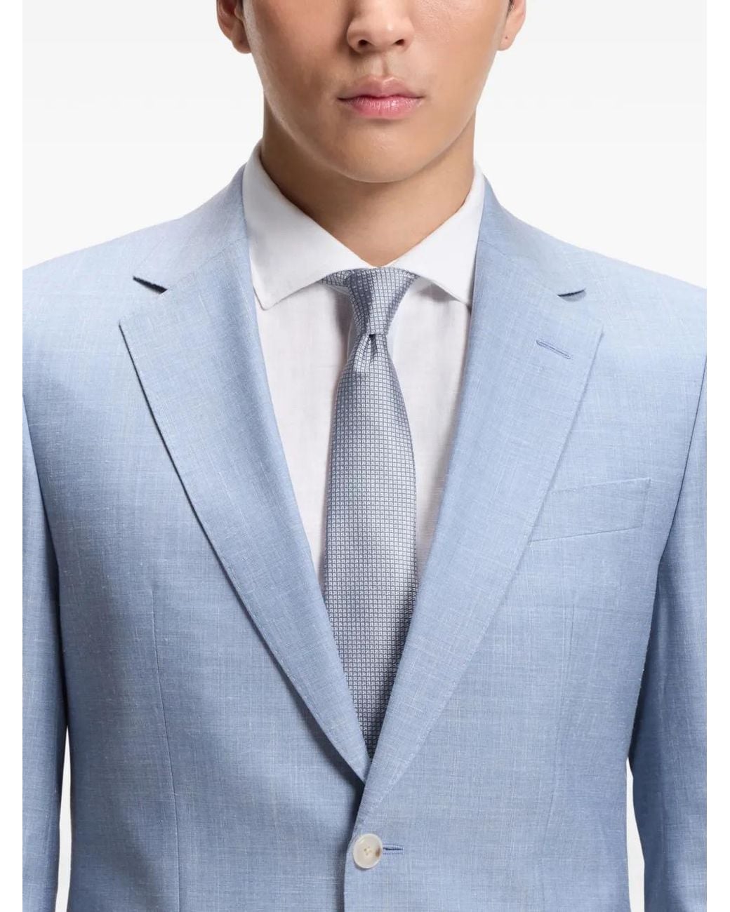 Boss White Silk-Blend Tie With Jacquard Pattern for men