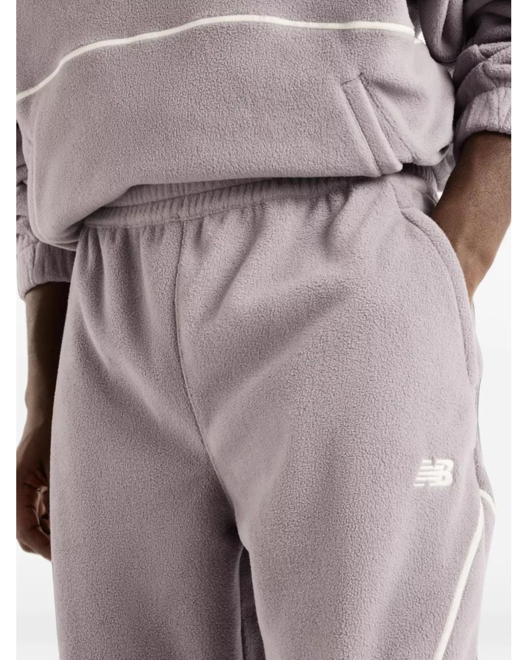 New Balance Gray Trackside Polar Fleece Joggers for men