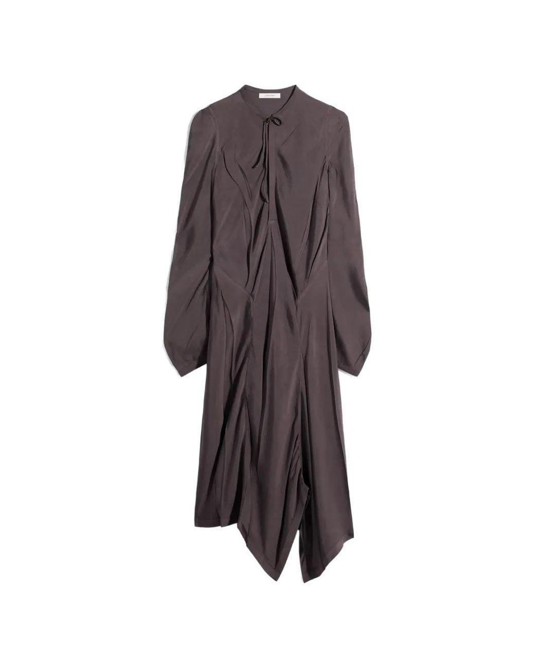 Lemaire Brown Creased Bias Dress