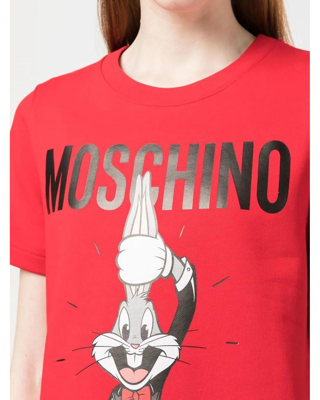 Moschino Red Bugs Bunny Print Dress