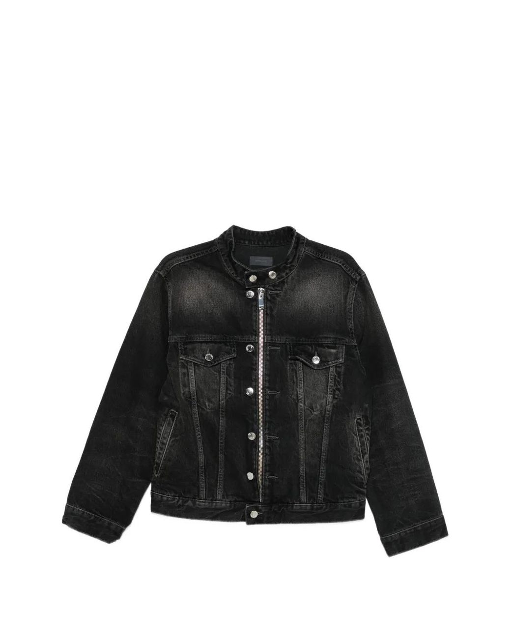 Haikure Black Zip-Up Denim Jacket for men