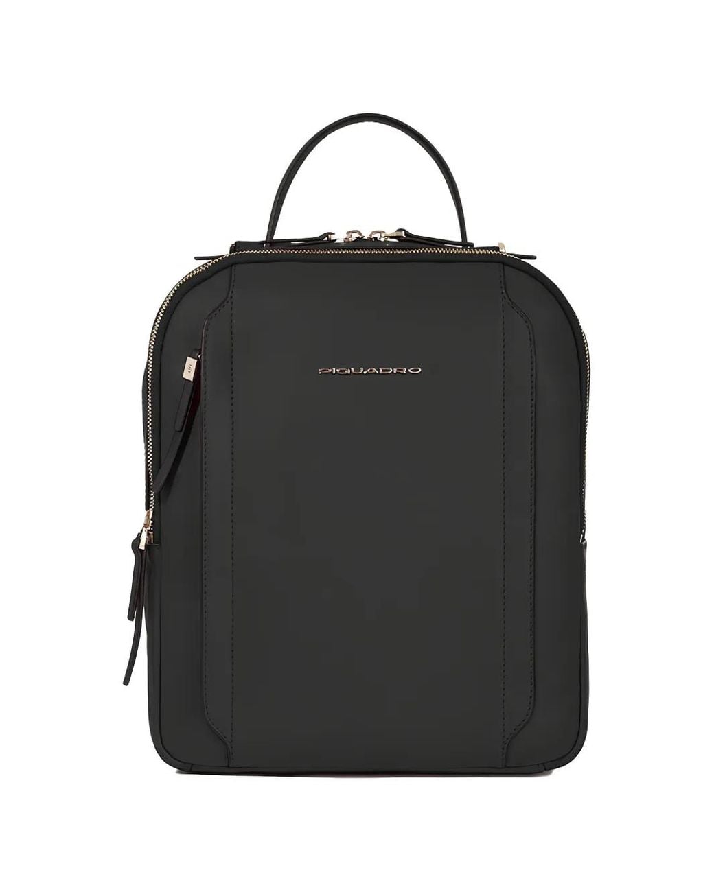 Piquadro Black Ipad Leather Backpack