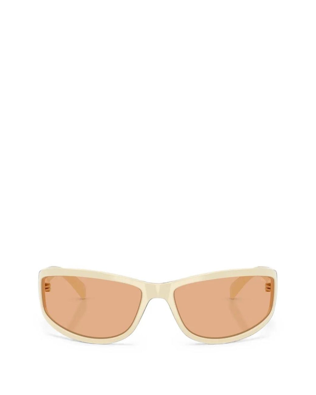Miu Miu Pink Logo-Embossed Rectangle-Frame Sunglasses