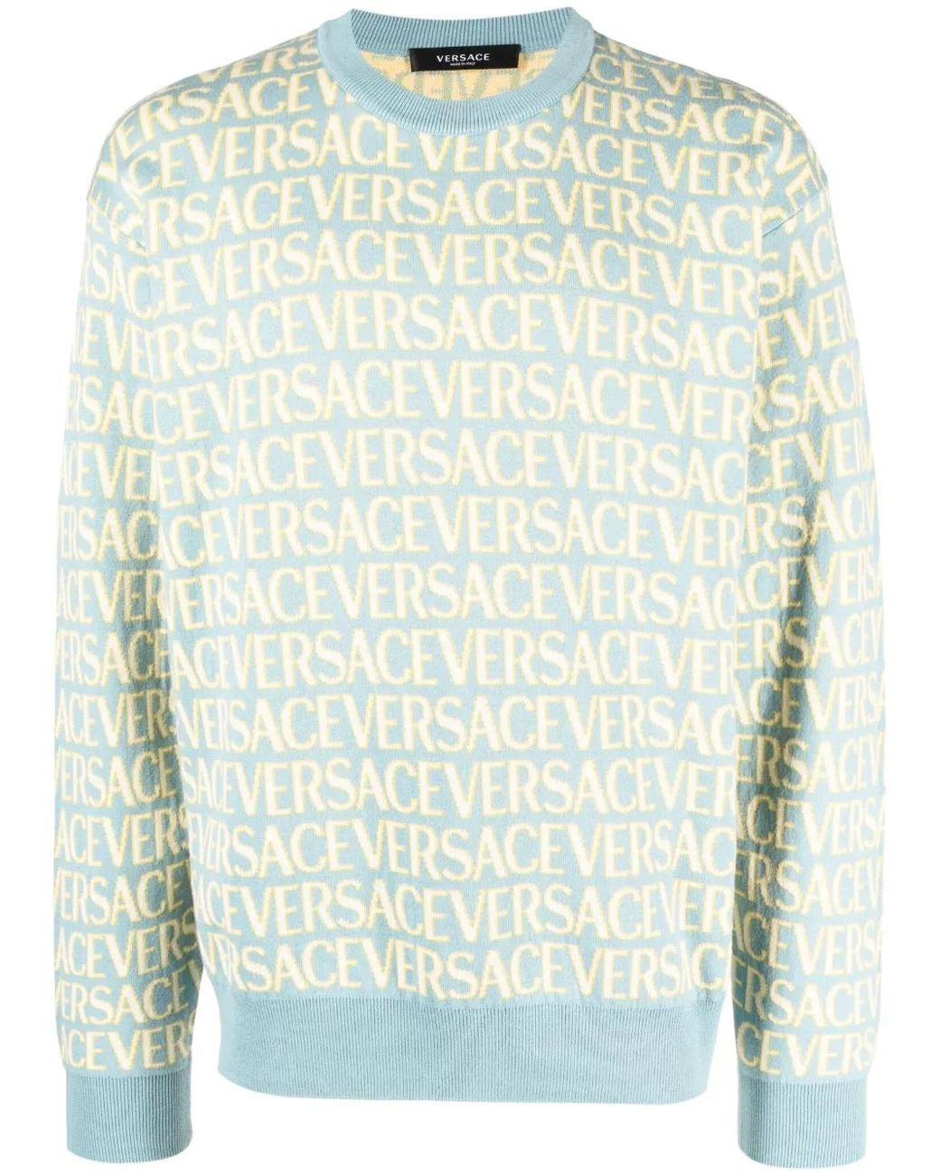 Versace Blue Allover Jumper for men