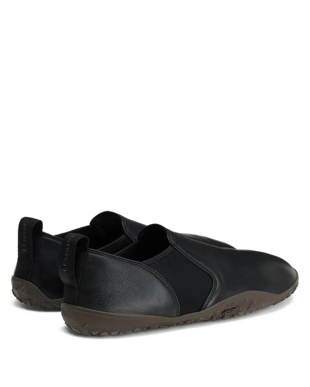 Lemaire Black Leather Glove Slip On Loafers