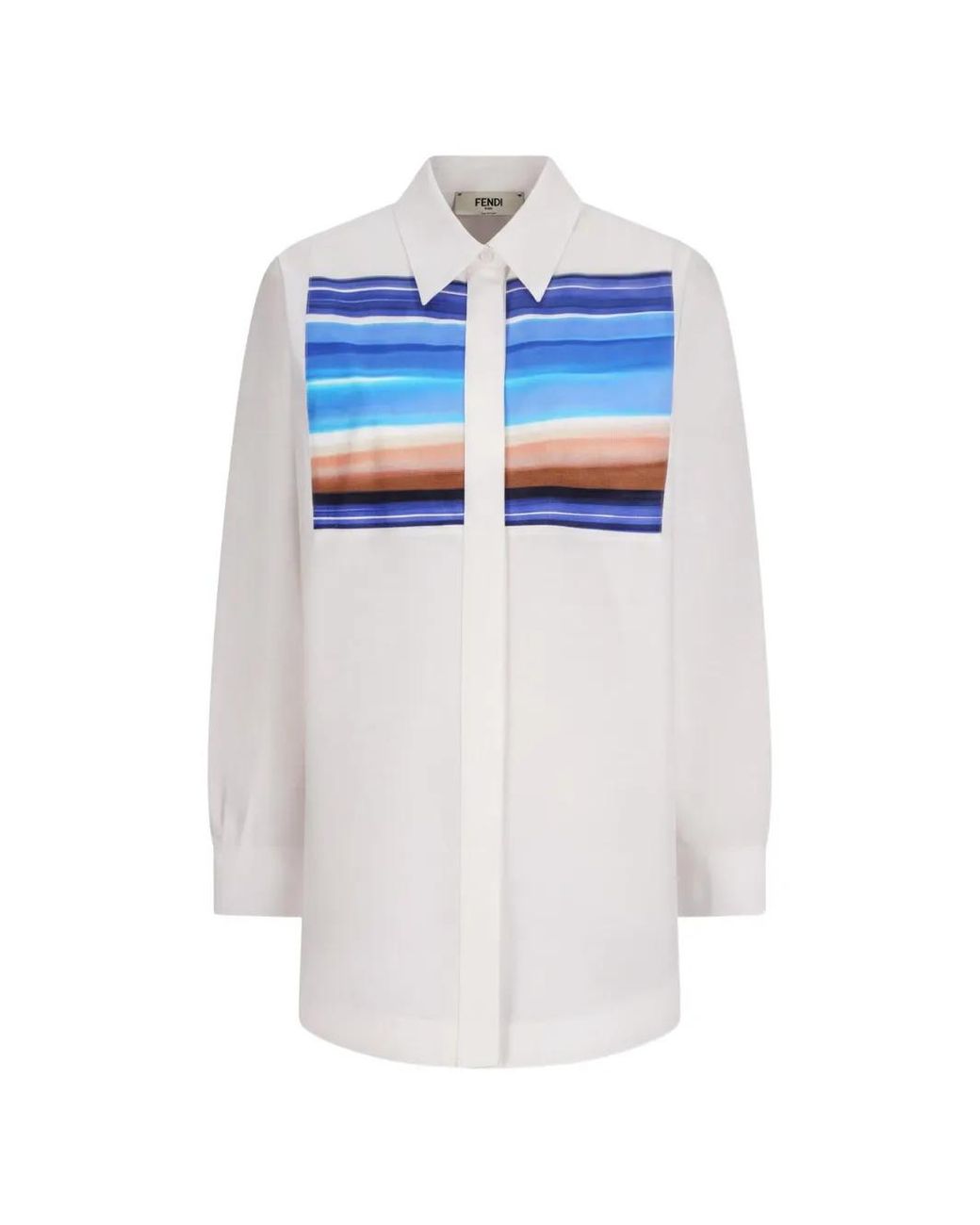 Fendi White Striped-Print Shirt