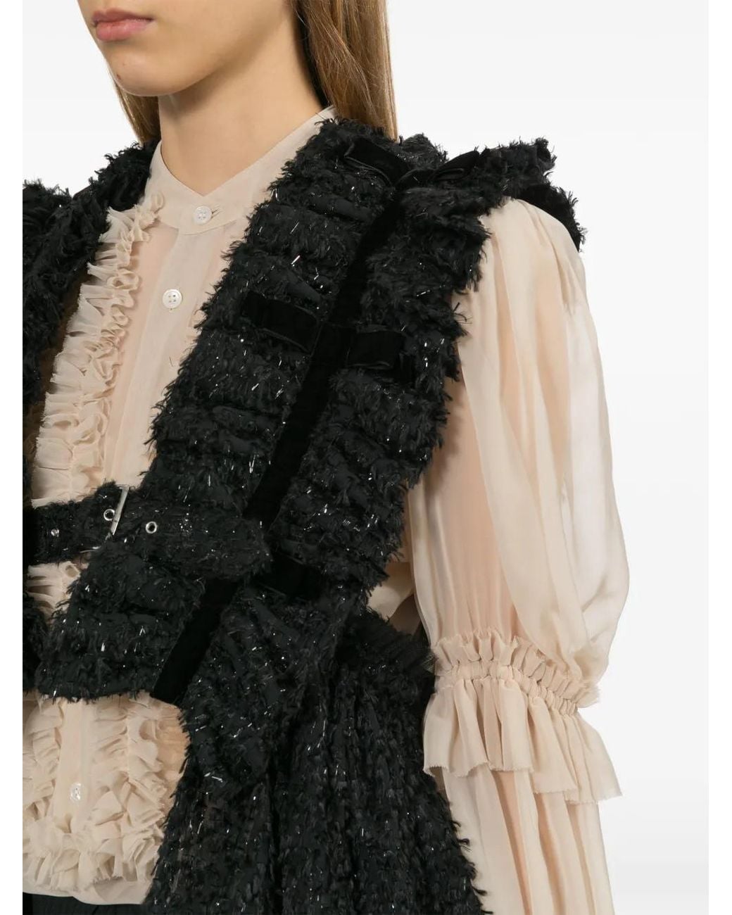Noir Kei Ninomiya Black Ruffled Vest