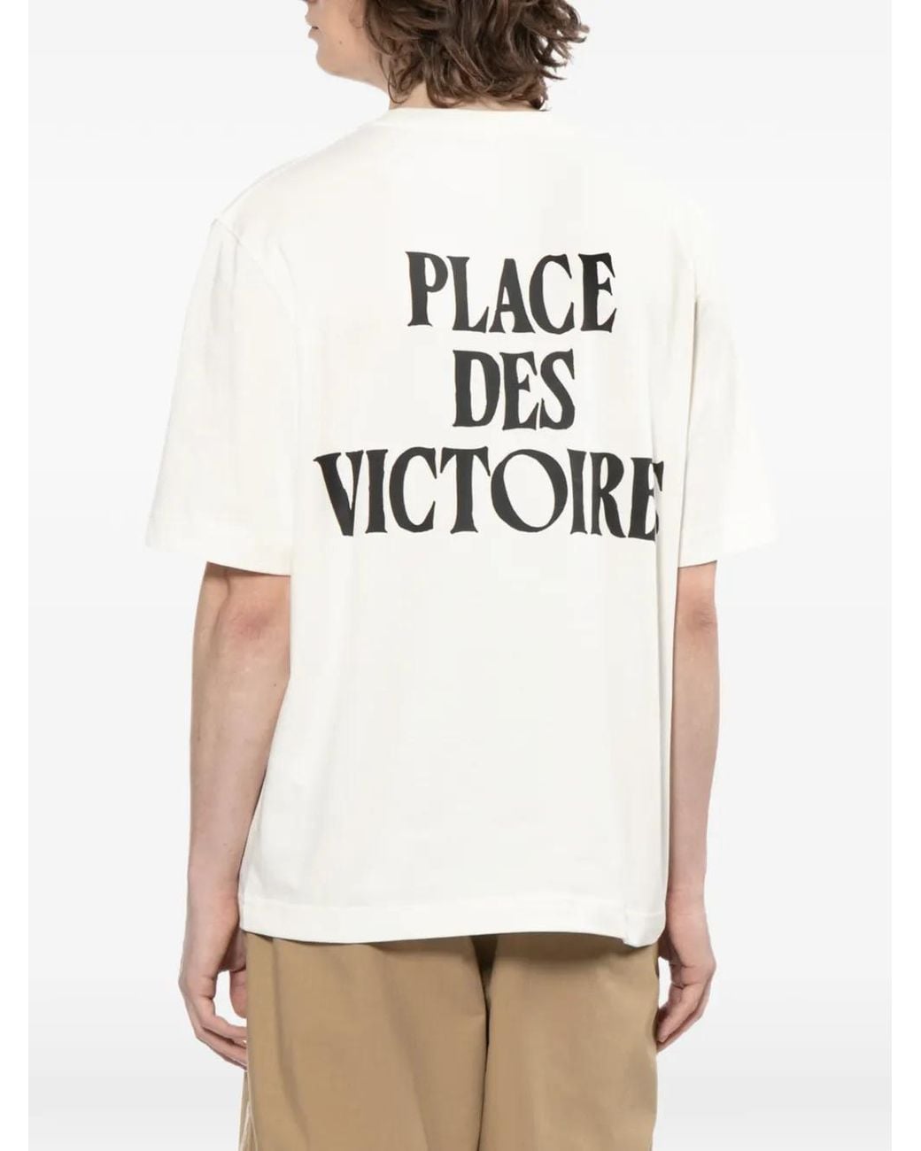 AMI White Cotton Place Des Victoires Print T-Shirt