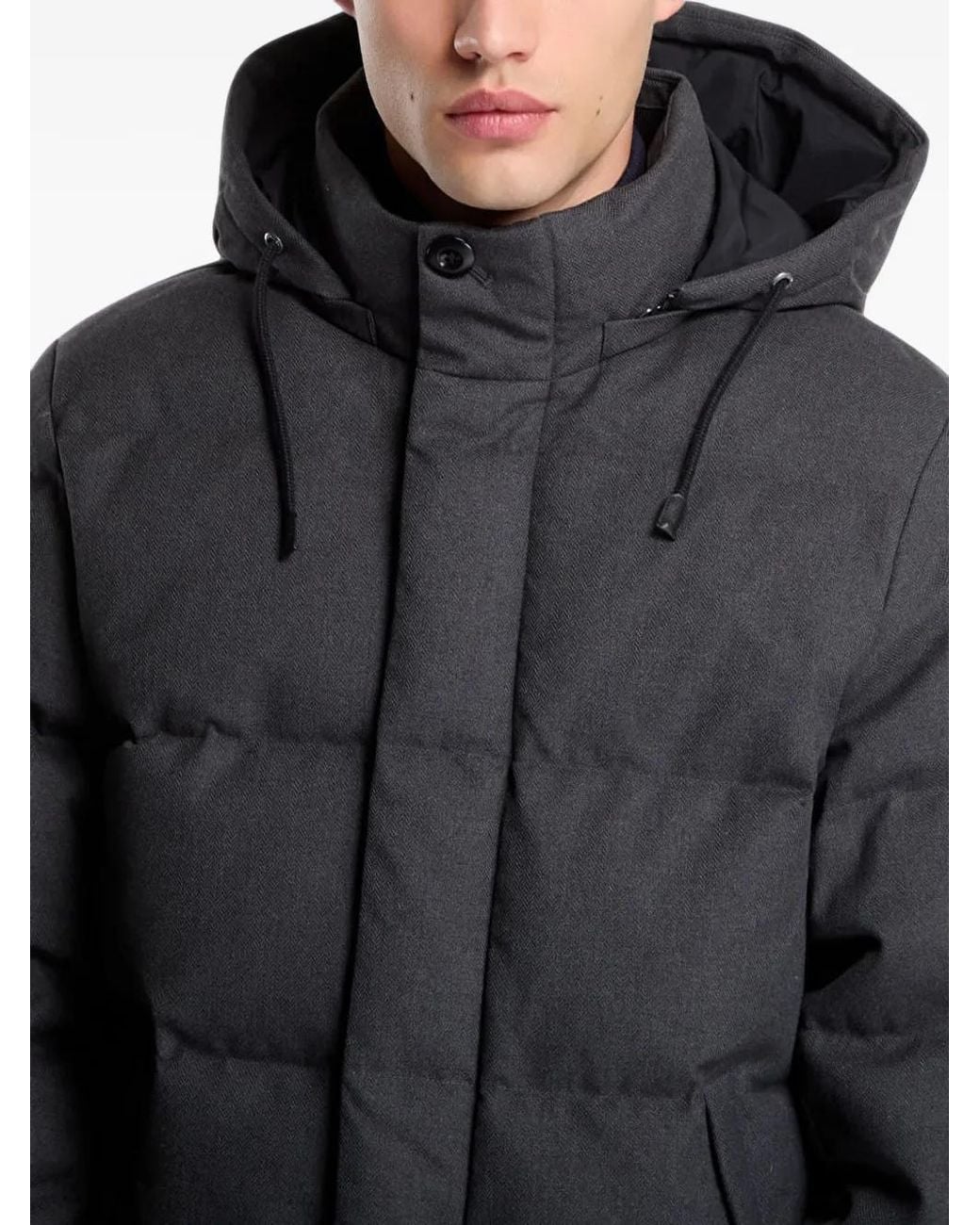 Gant Gray Quilted Hooded Jacket for men