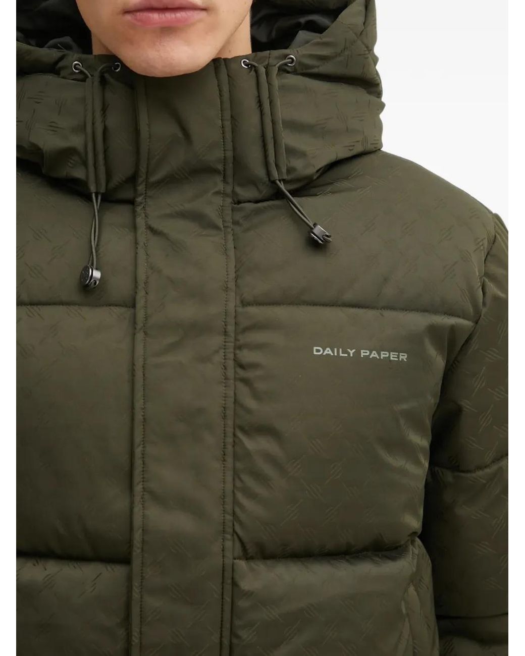 Daily Paper Green Logo-Print Padded Jacket for men