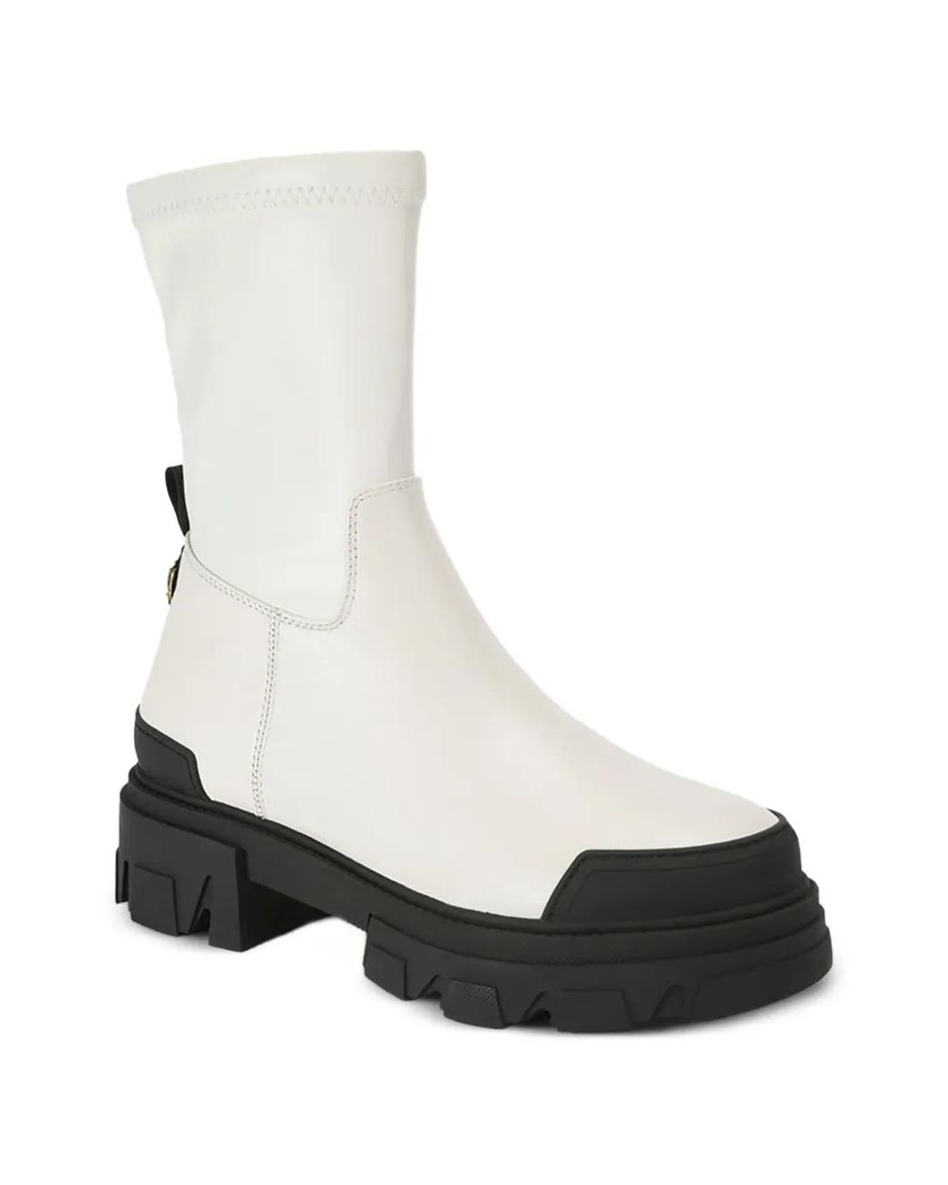 Kurt Geiger White Stomp Sock Ankle Boots