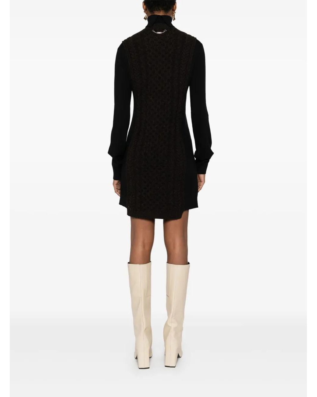 Fendi Black Wool Midi Dress