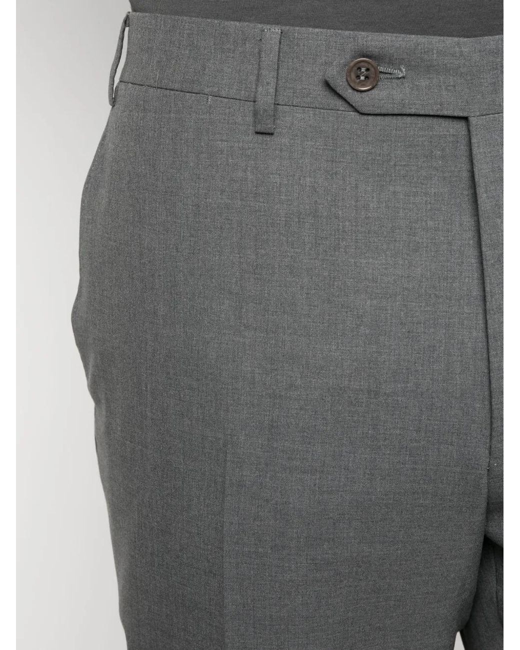 Canali Gray Wool Tailored Trousers for men