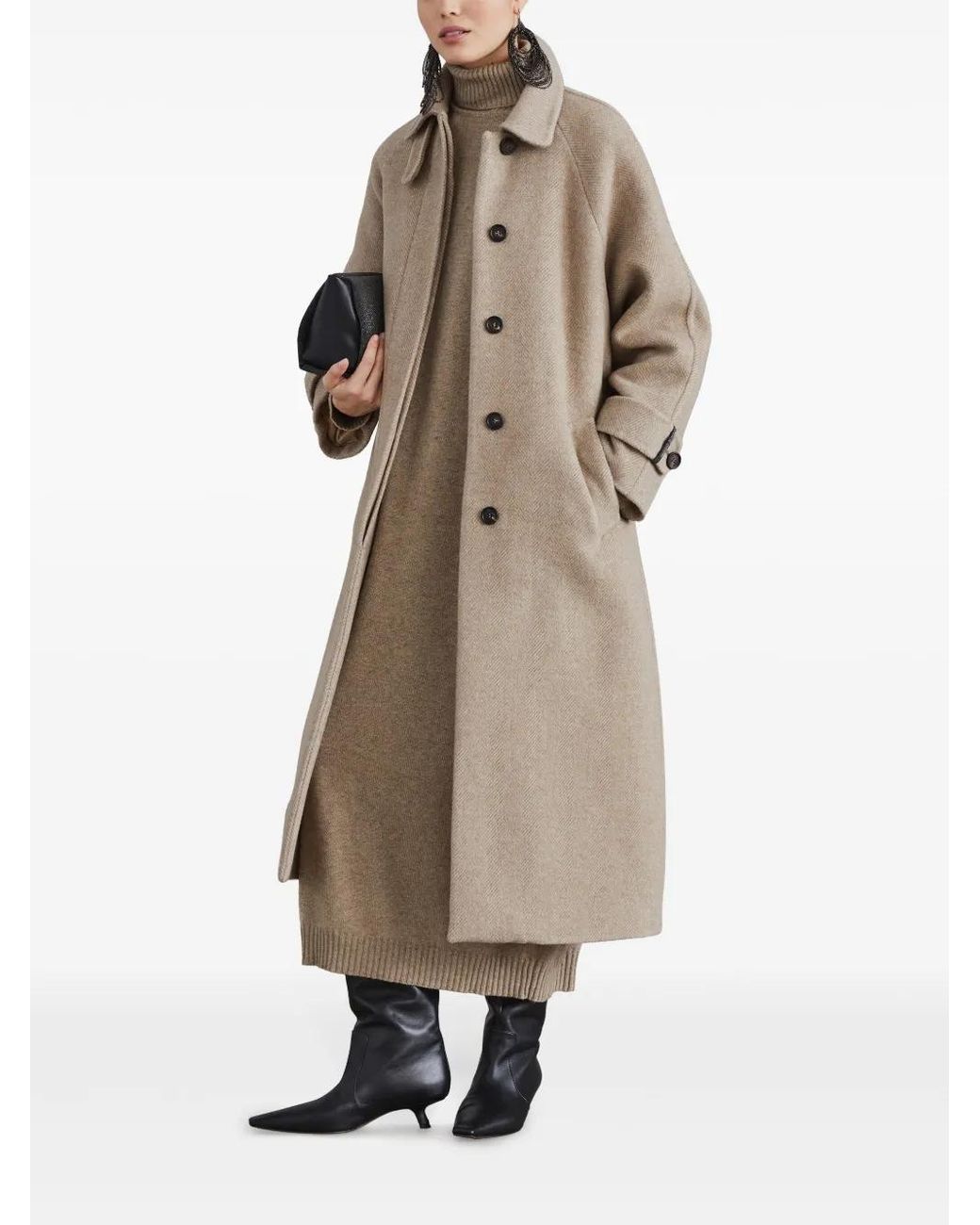 Brunello Cucinelli Natural Cashmere Dress With Precious Details