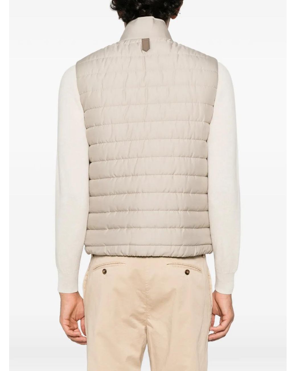 Canali White Quilted High-Neck Gilet for men