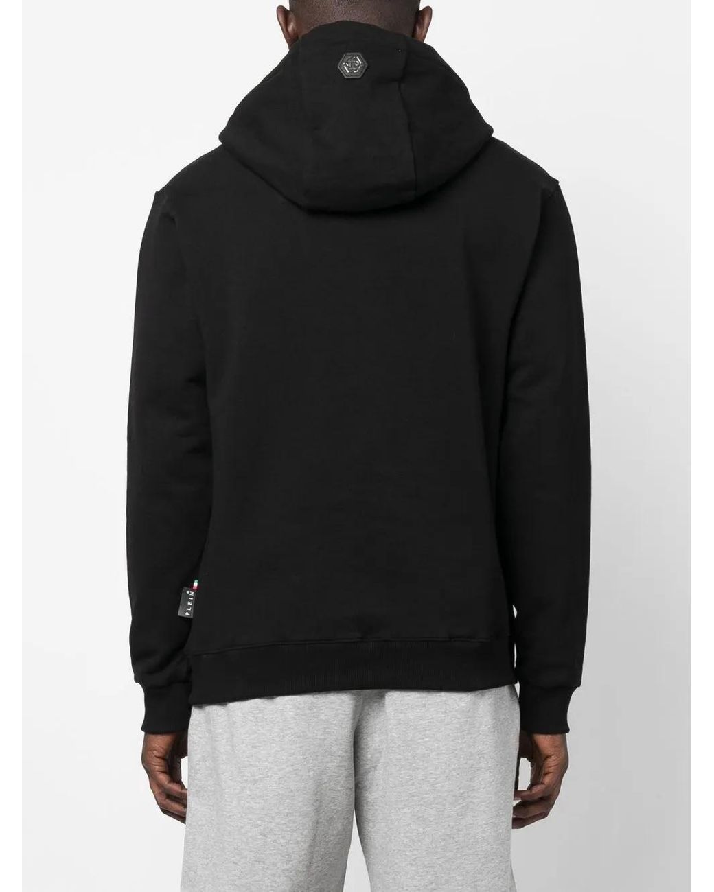 Philipp Plein Black Logo-Print Hoodie for men