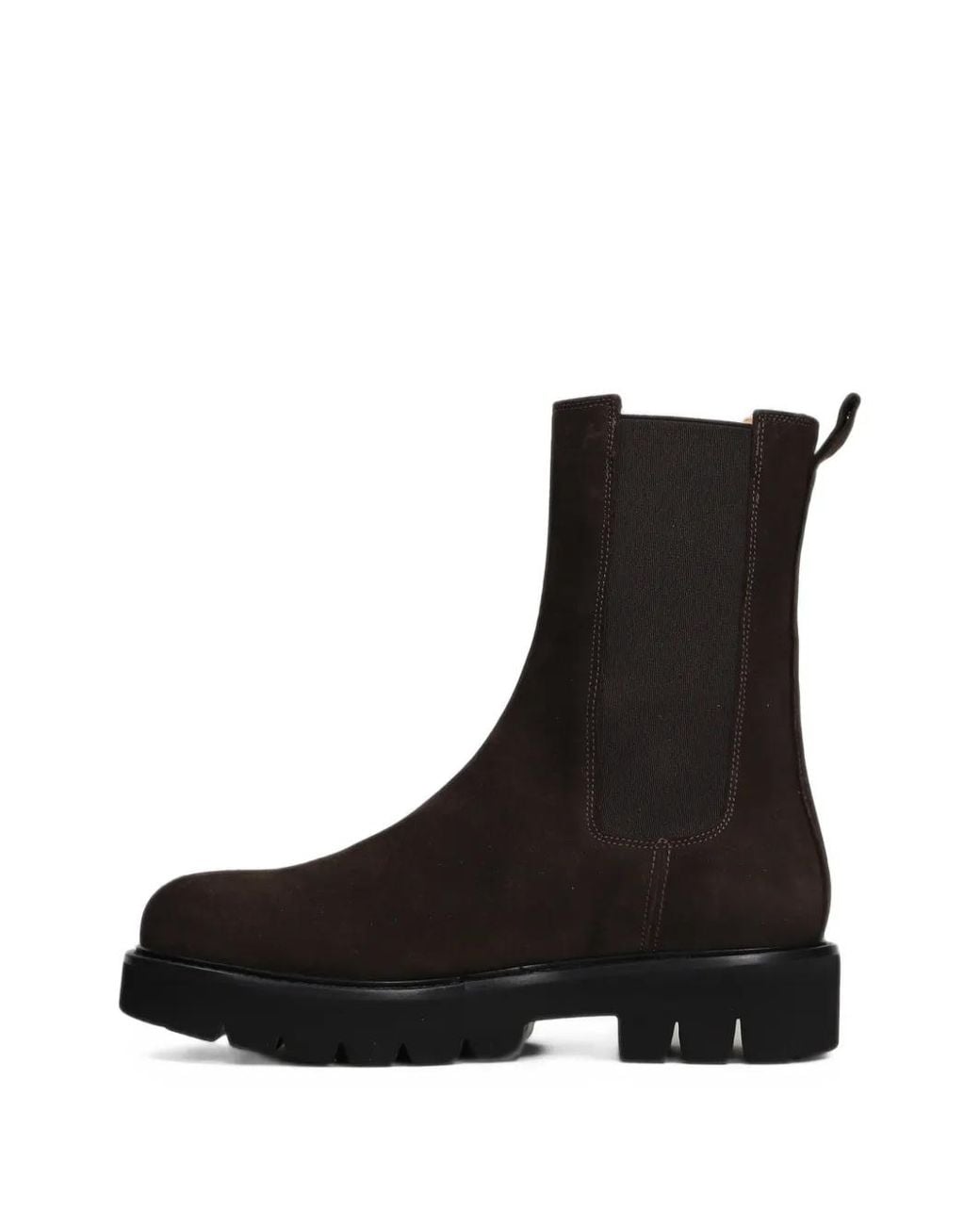 Anna F. Black Suede Chunky-Sole Boots