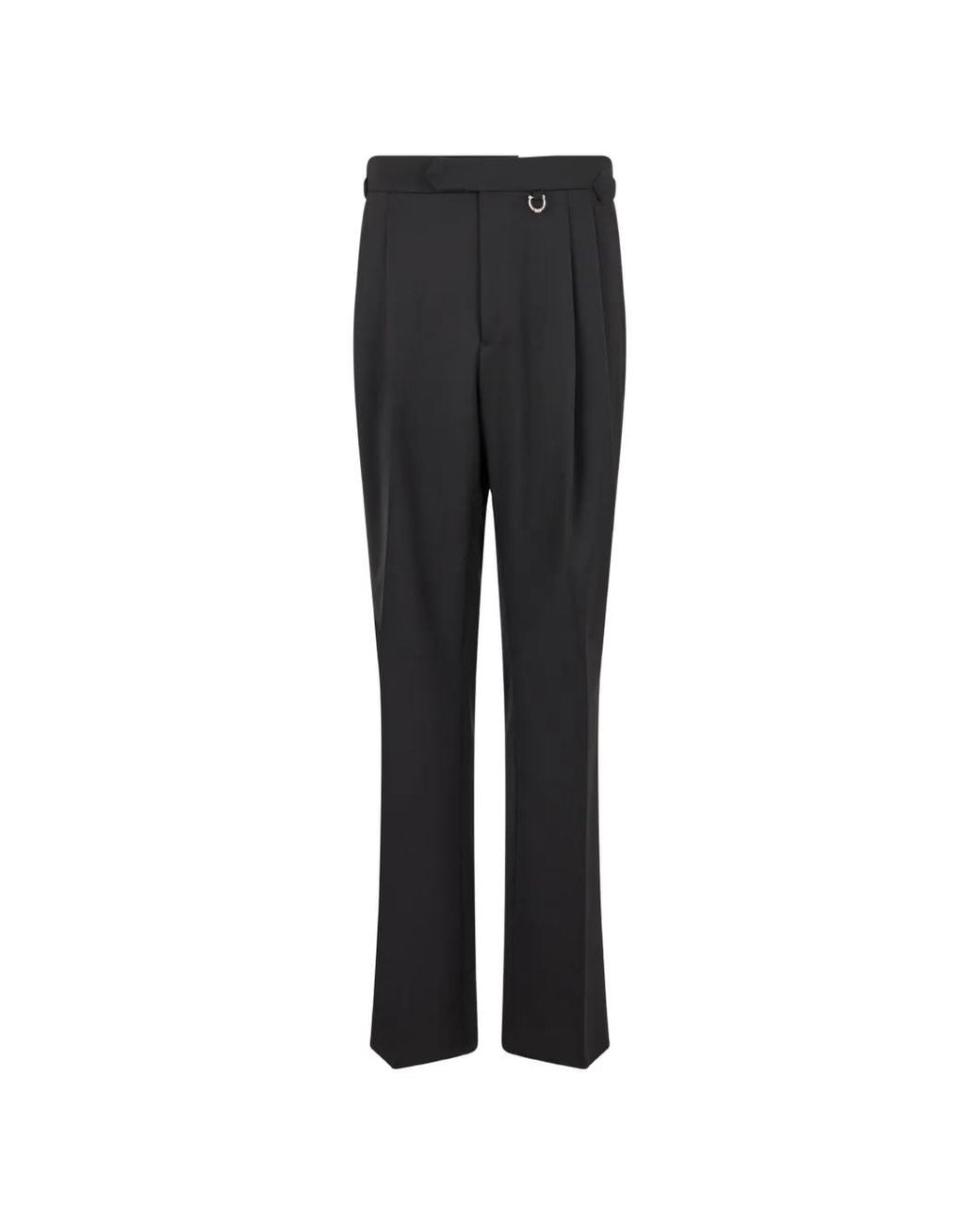 John Richmond Black Pleated Straight-Leg Trousers for men