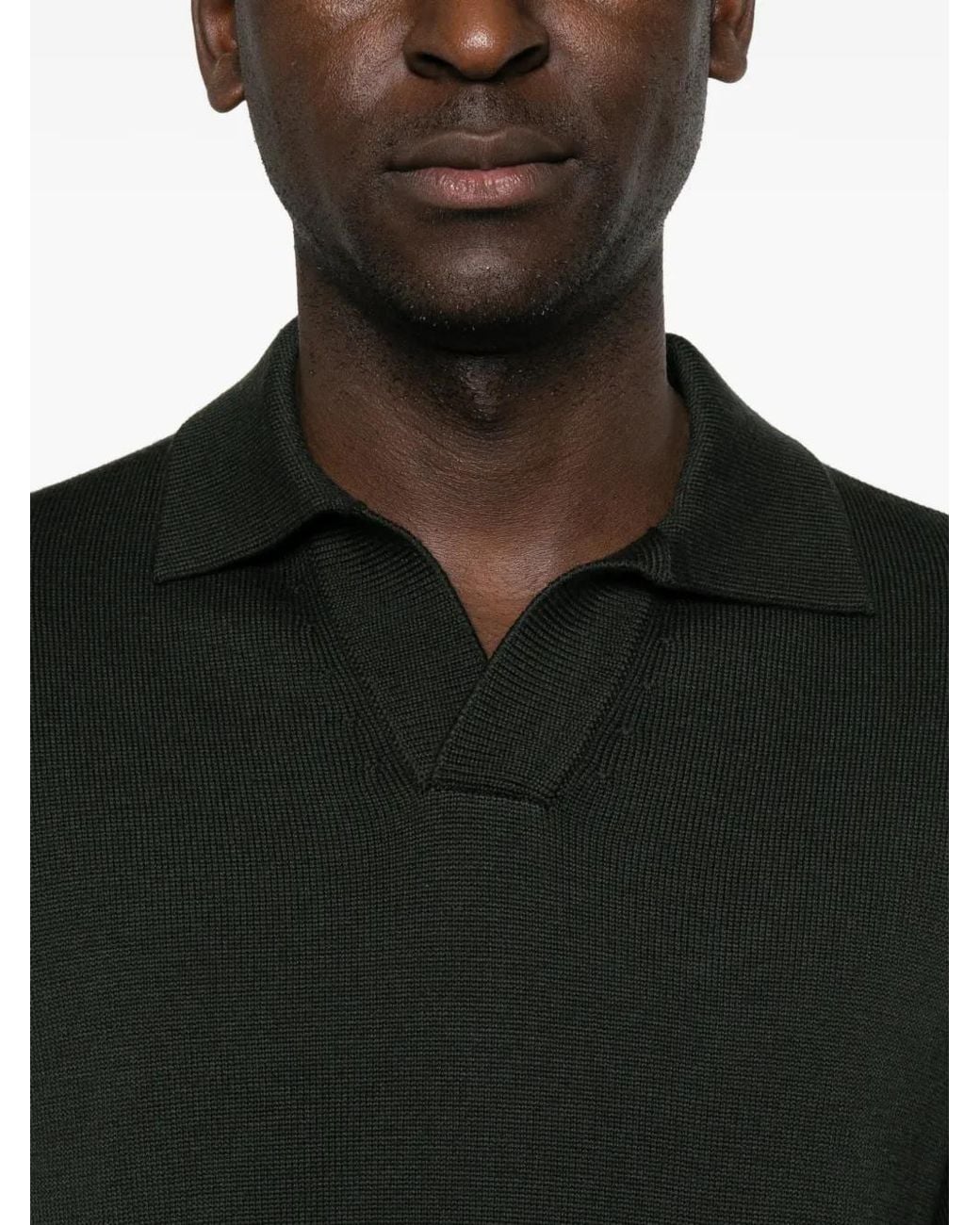 FILIPPO DE LAURENTIIS Black Polo-Collar Sweater for men