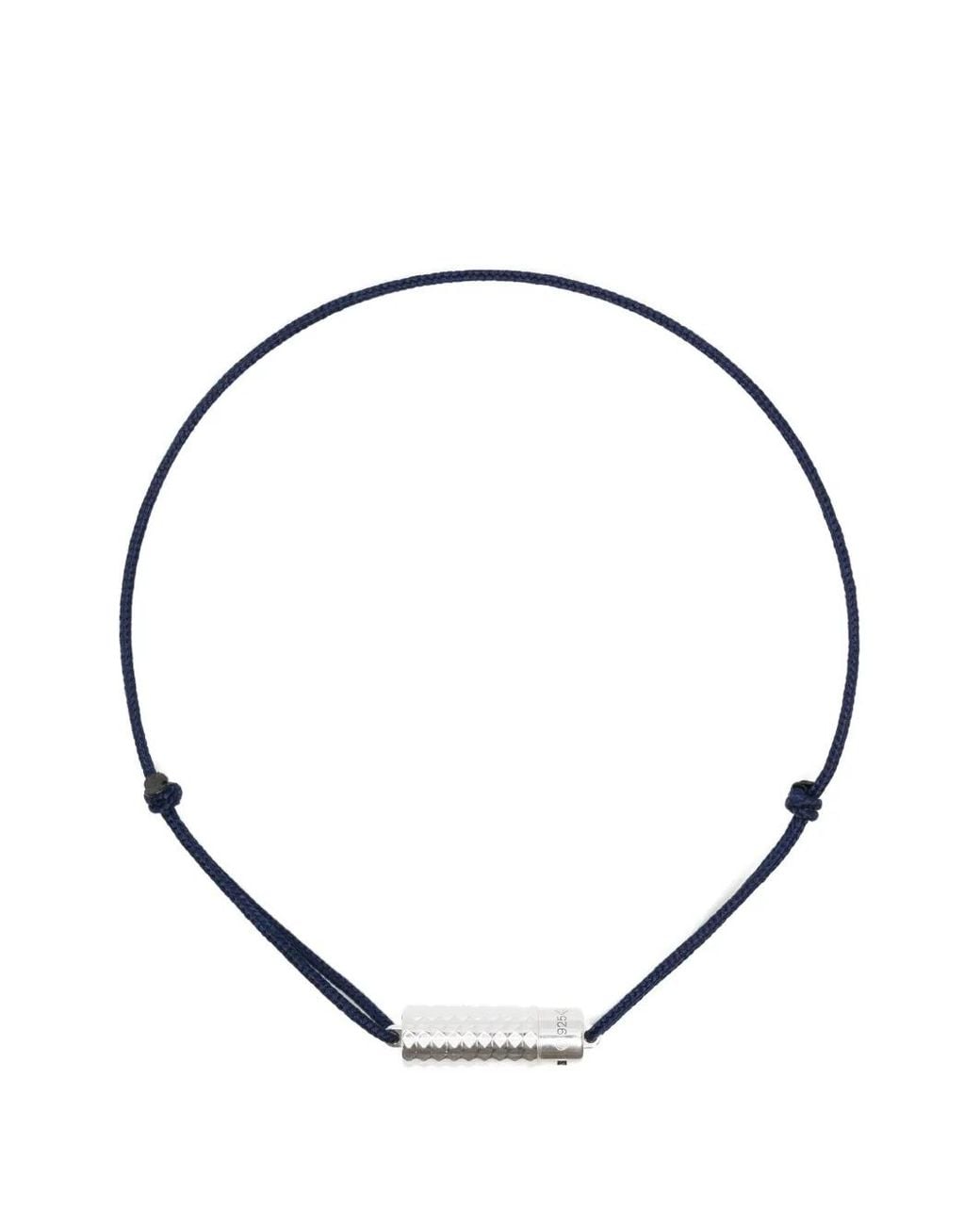 Le Gramme Metallic Engraved-Logo Bracelet for men