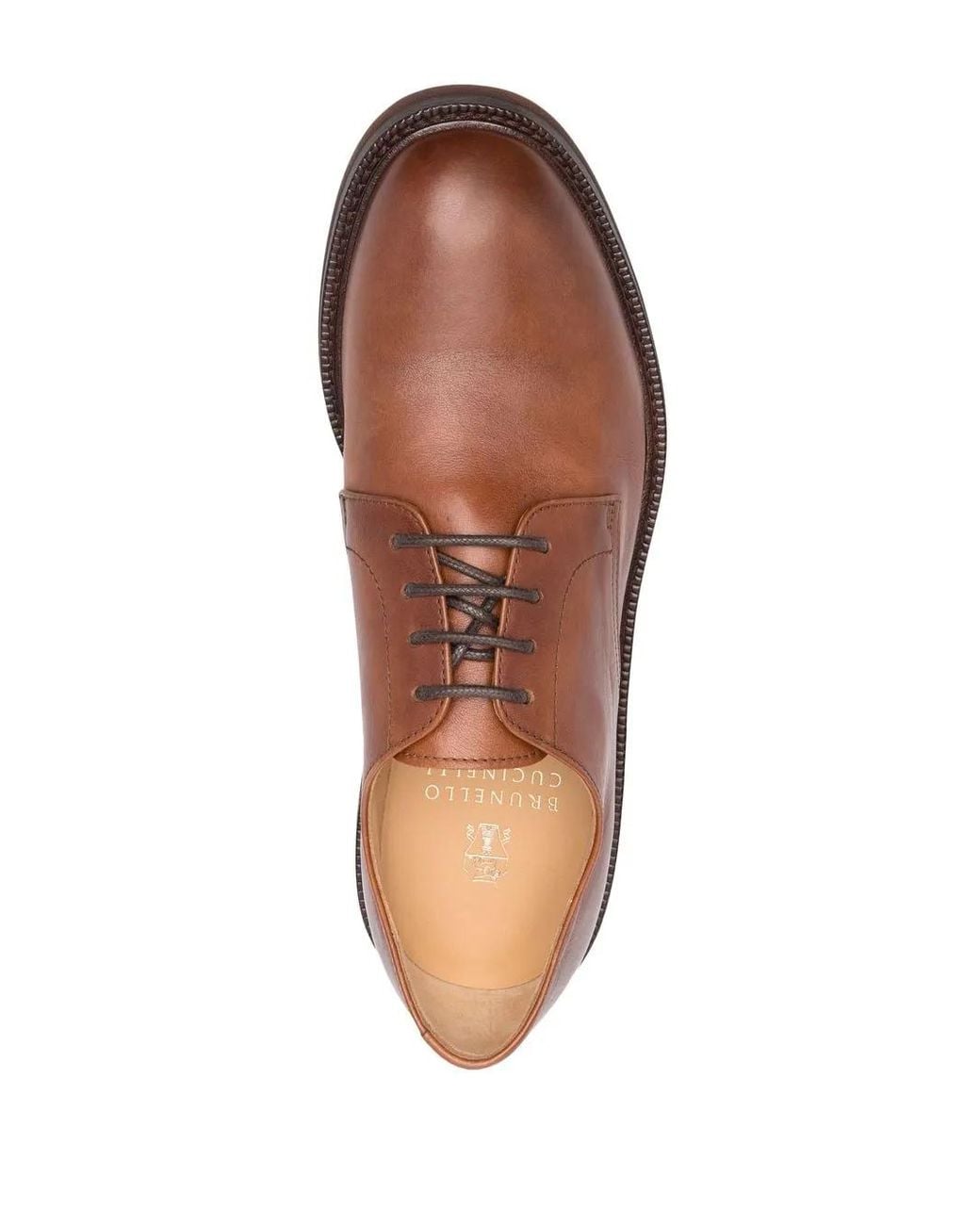 Brunello Cucinelli Brown Lace-Up Leather Derby Shoes for men