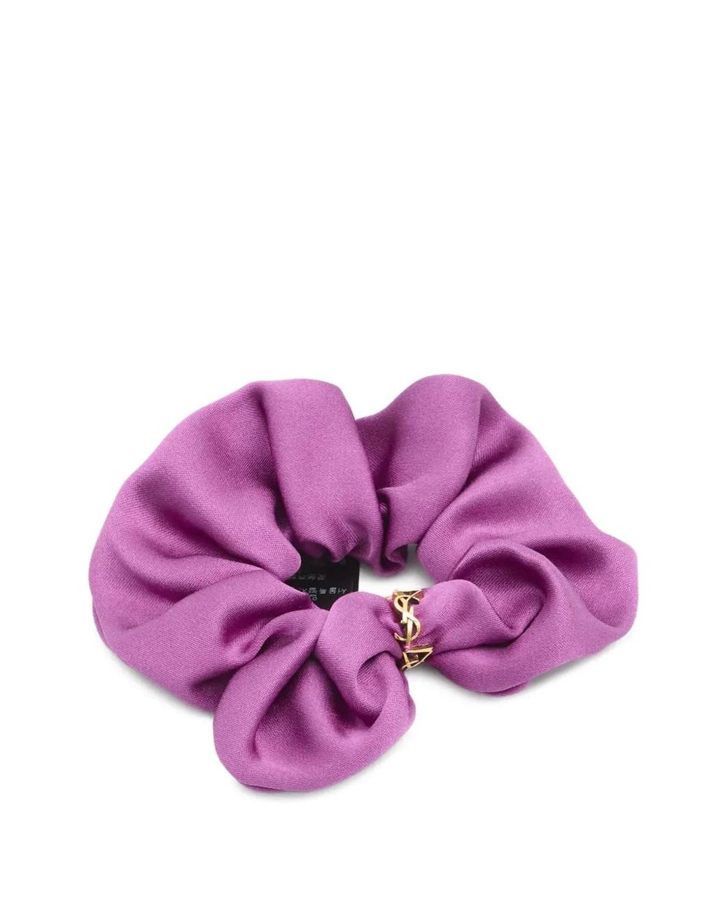 Saint Laurent Pink Twisted Cassandre Ring-Detail Silk Scrunchie