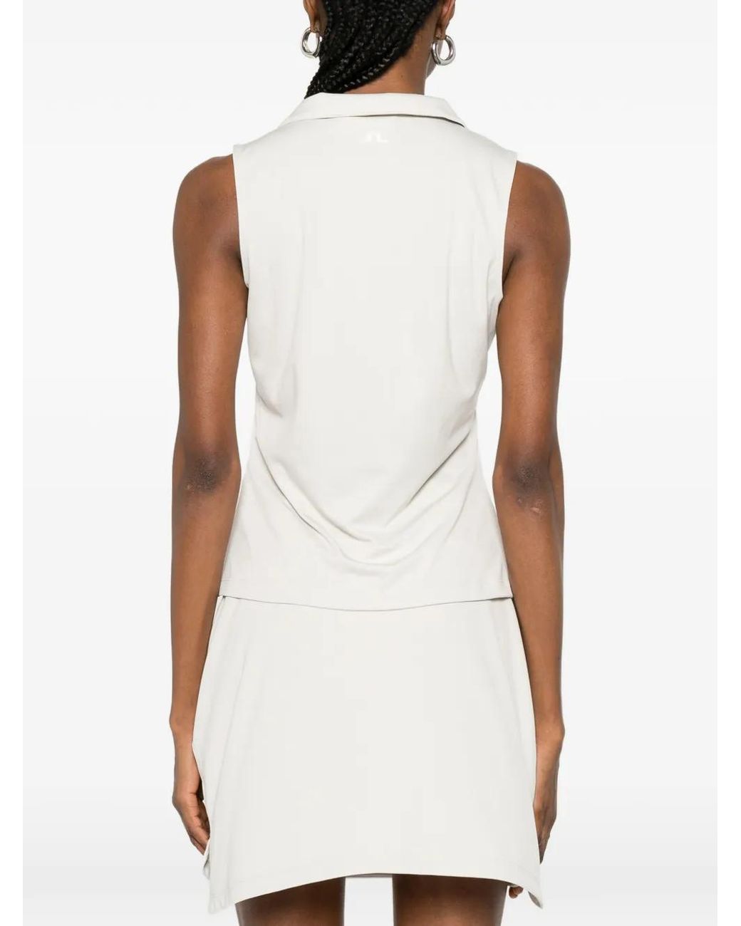 J.Lindeberg White Leah Sleeveless Polo Top
