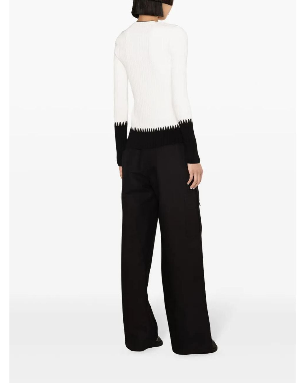 Boss Ribgebreide Top in het White